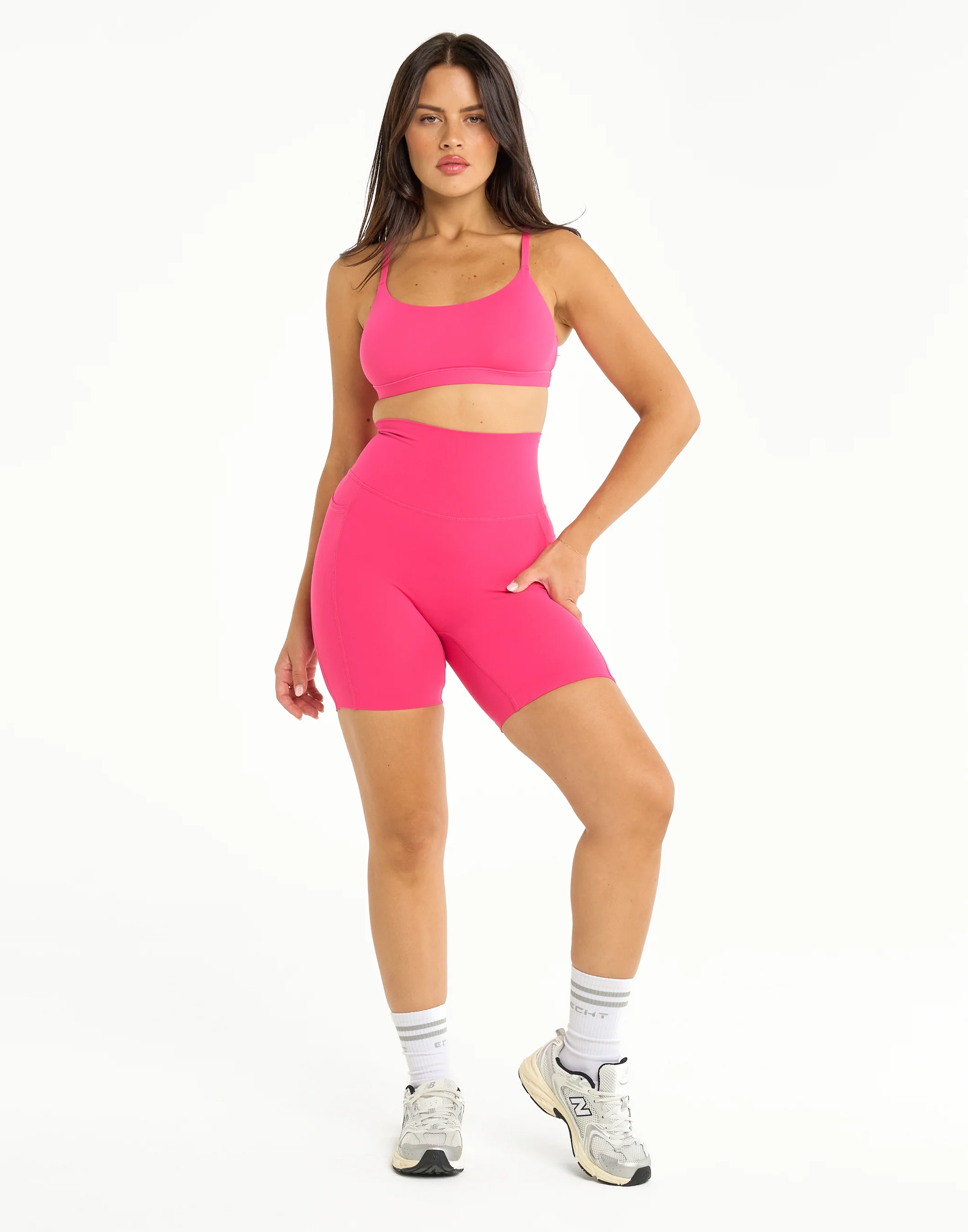 Air High Waisted Pocket Shorts 6" - Pink - Image 4