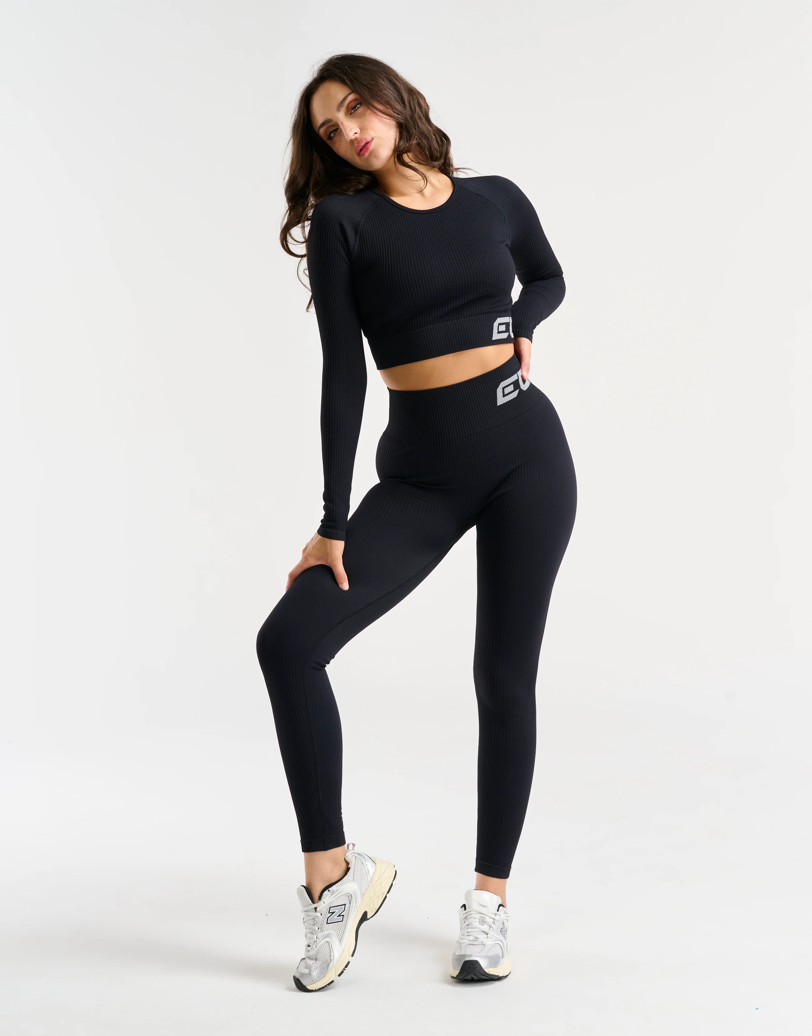 Arise Comfort Cropped Long Sleeve - Black - Image 2
