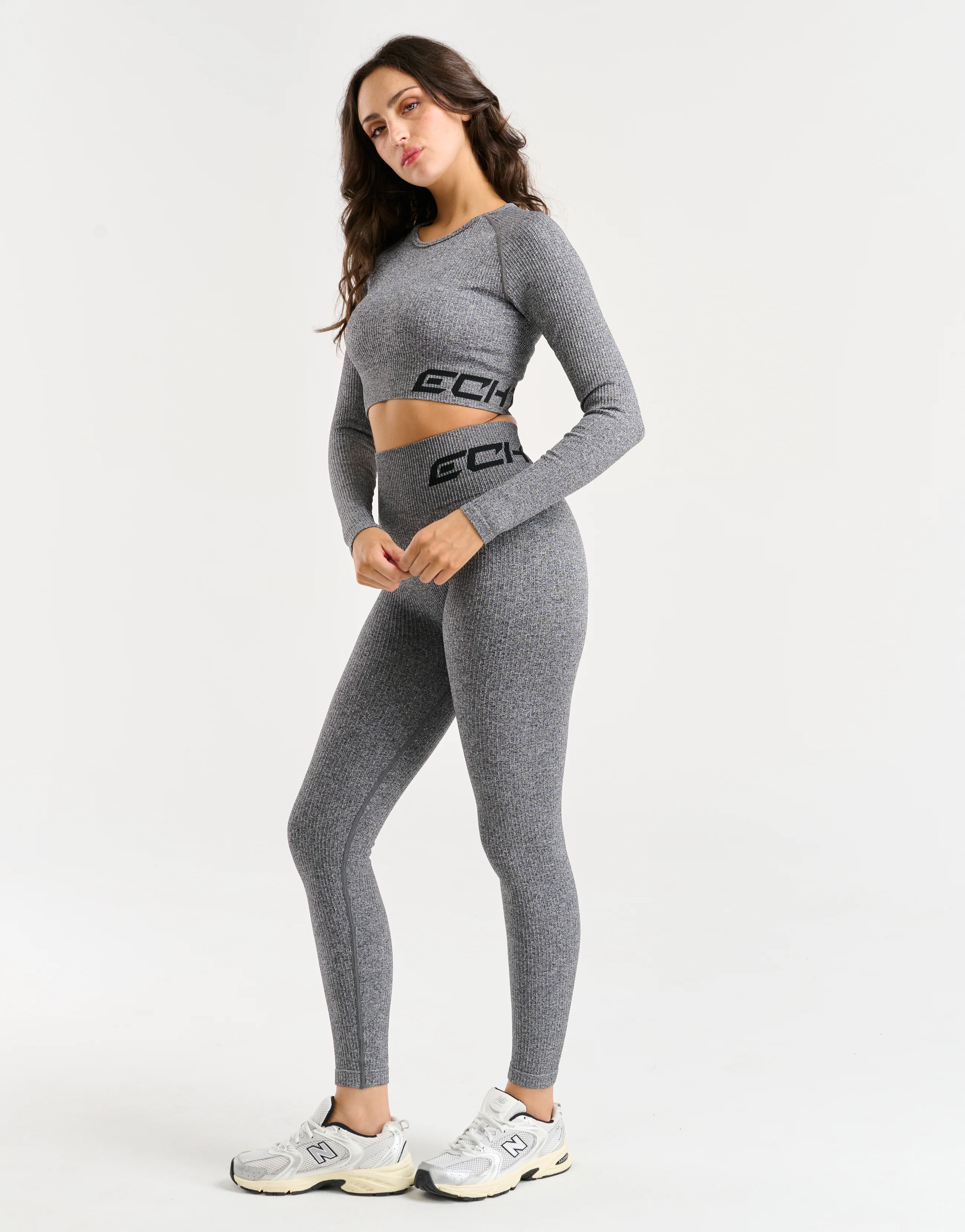 Arise Comfort Cropped Long Sleeve - Charcoal - Image 3
