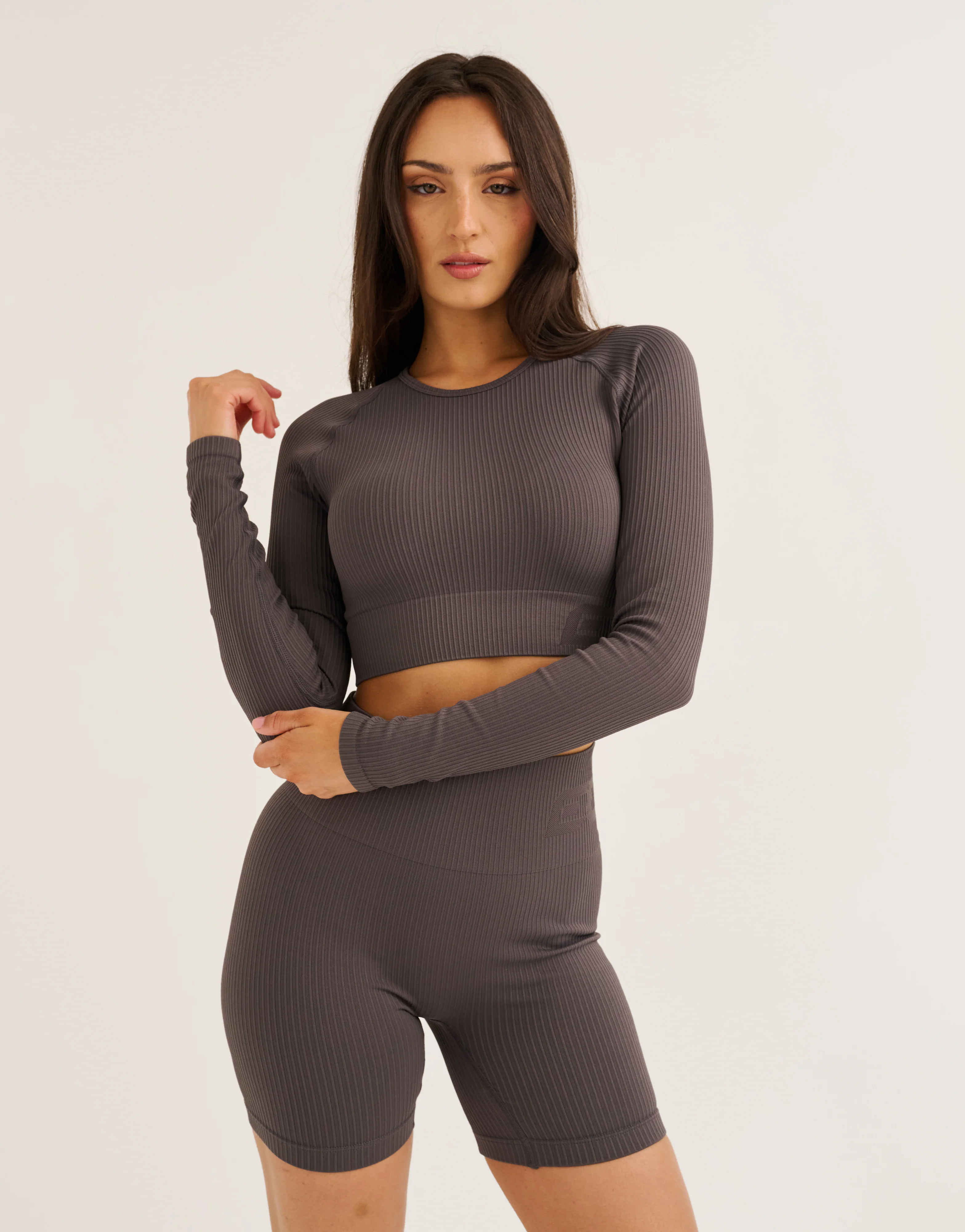 Arise Comfort Cropped Long Sleeve V2 - Slate Grey - Image 4