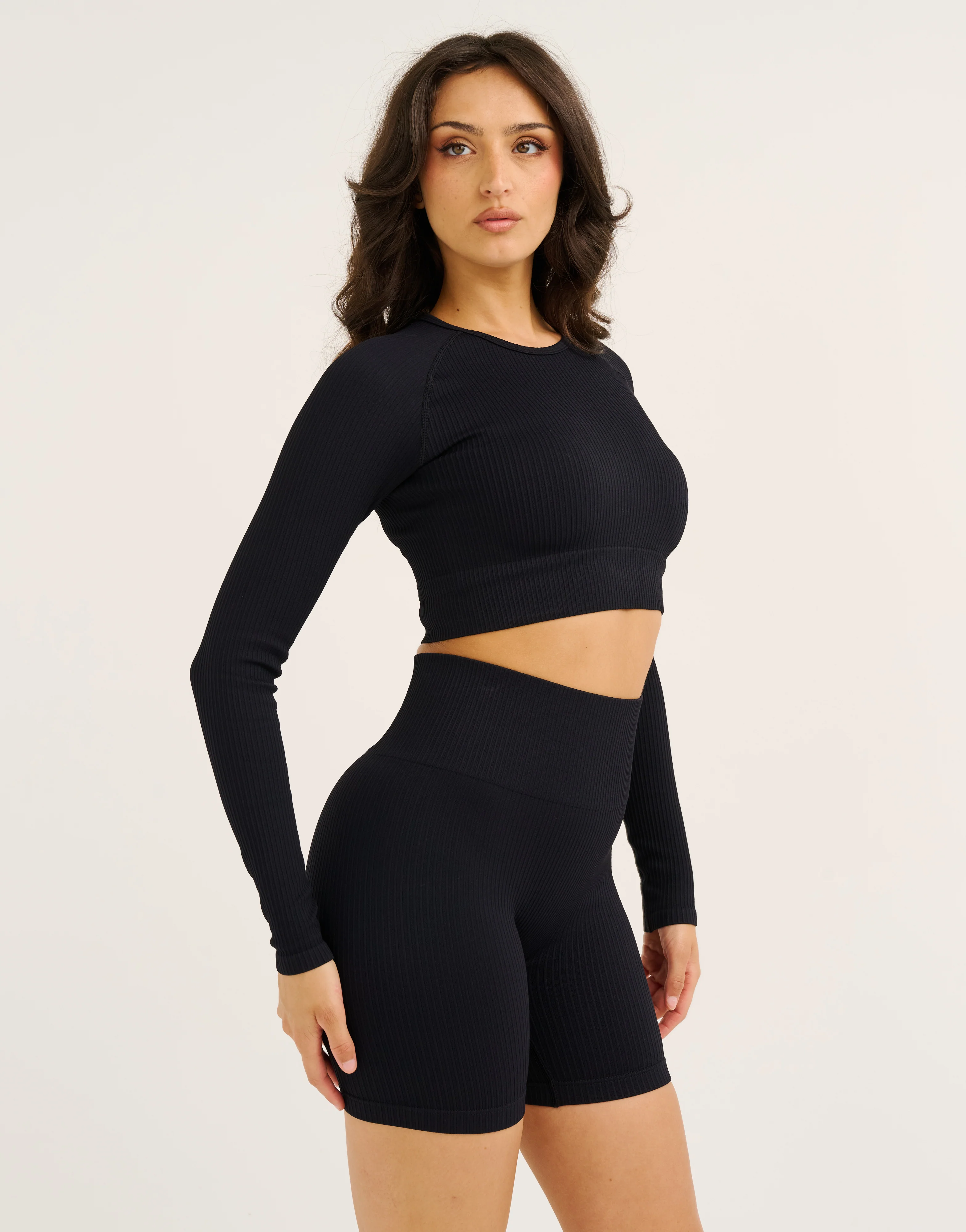 Arise Comfort Cropped Long Sleeve V2 - Stealth Black - Image 7