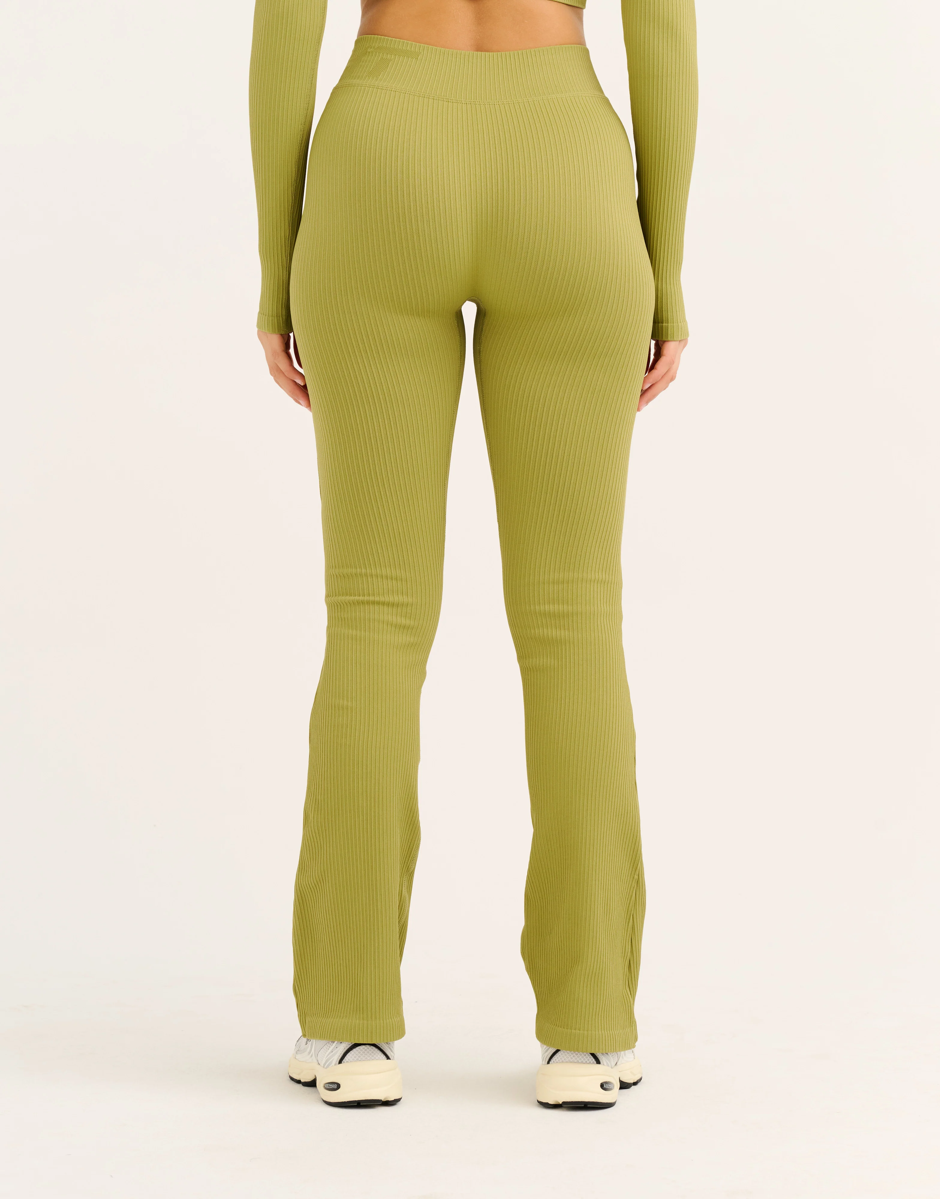 Arise Comfort Mid-Waist Flare Leggings - Olive - Image 7