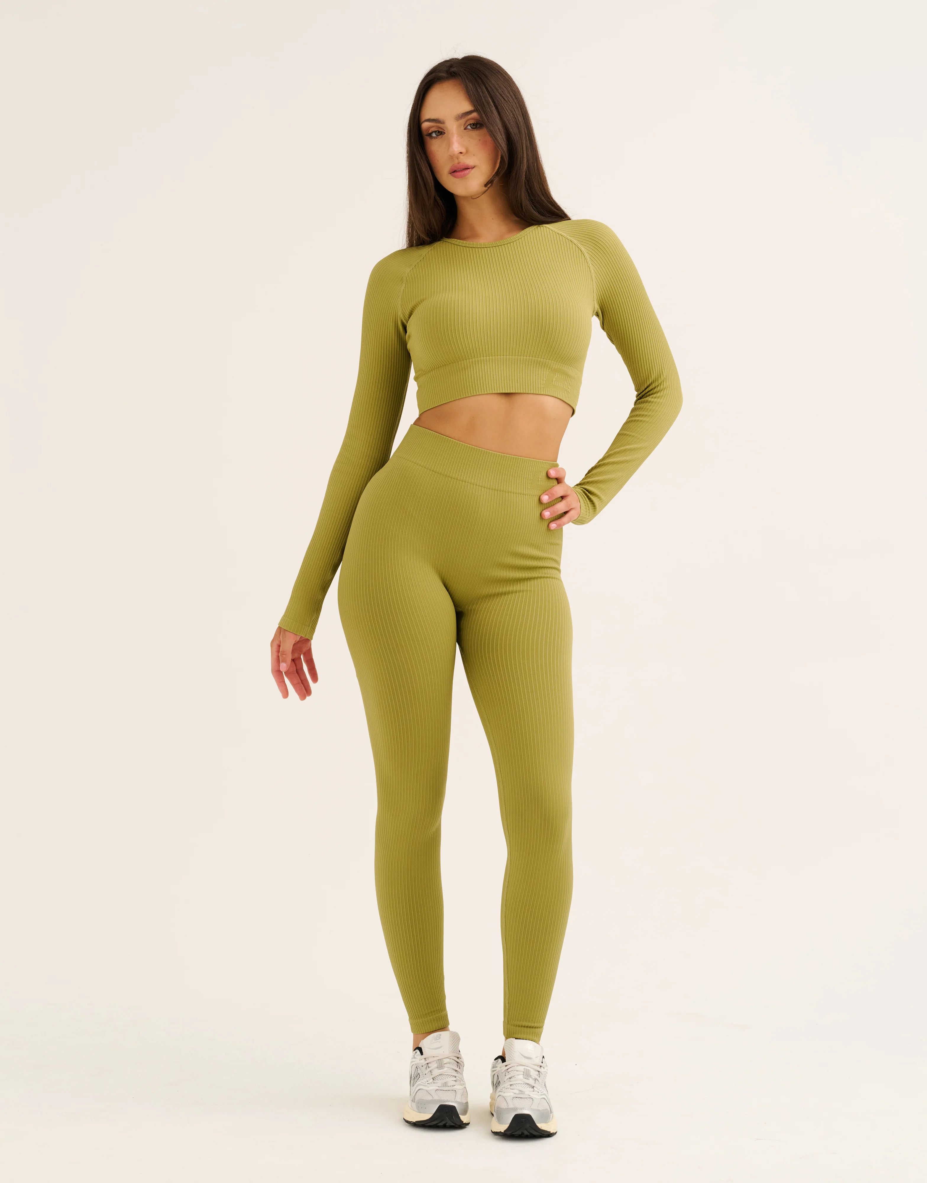 Arise Comfort Mid-Waist Leggings - Olive - Image 3