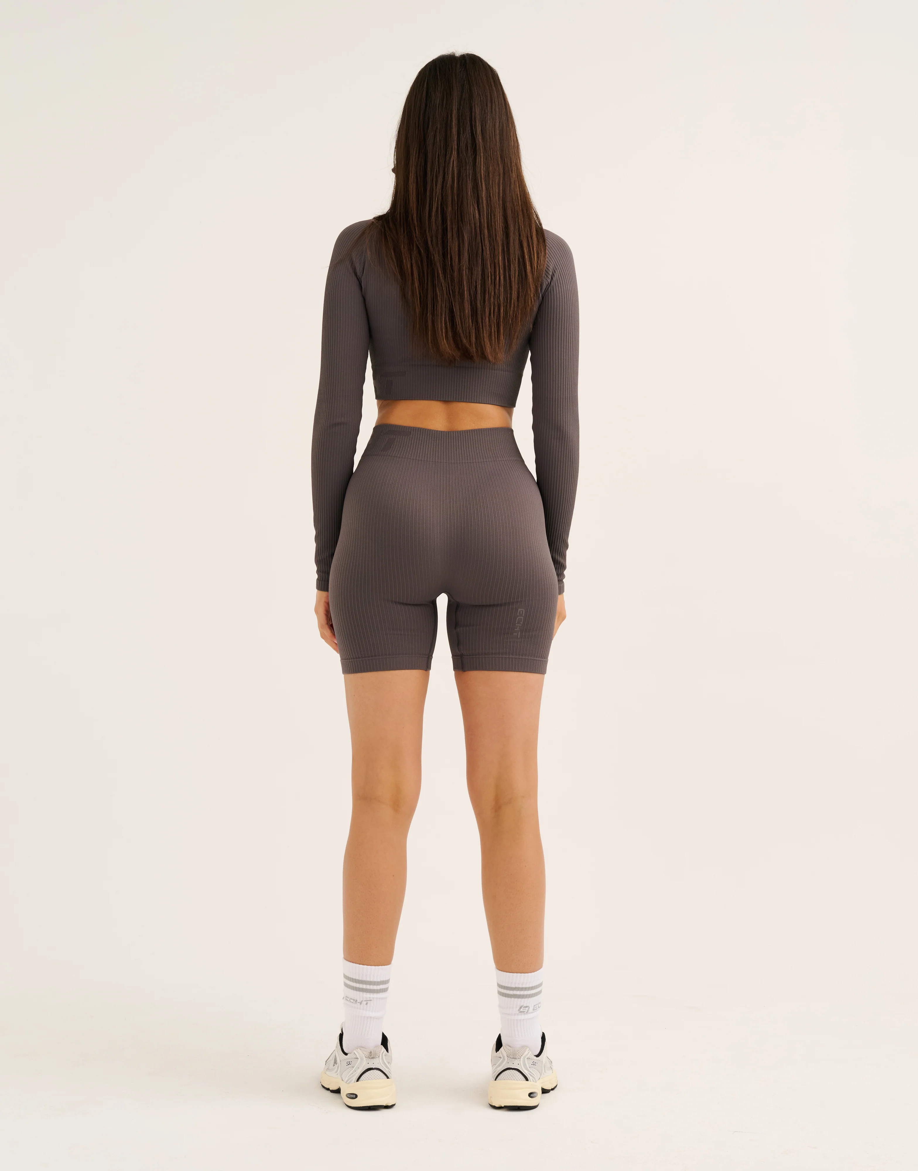 Arise Comfort Mid-Waist Shorts V2 - Slate Grey - Image 8