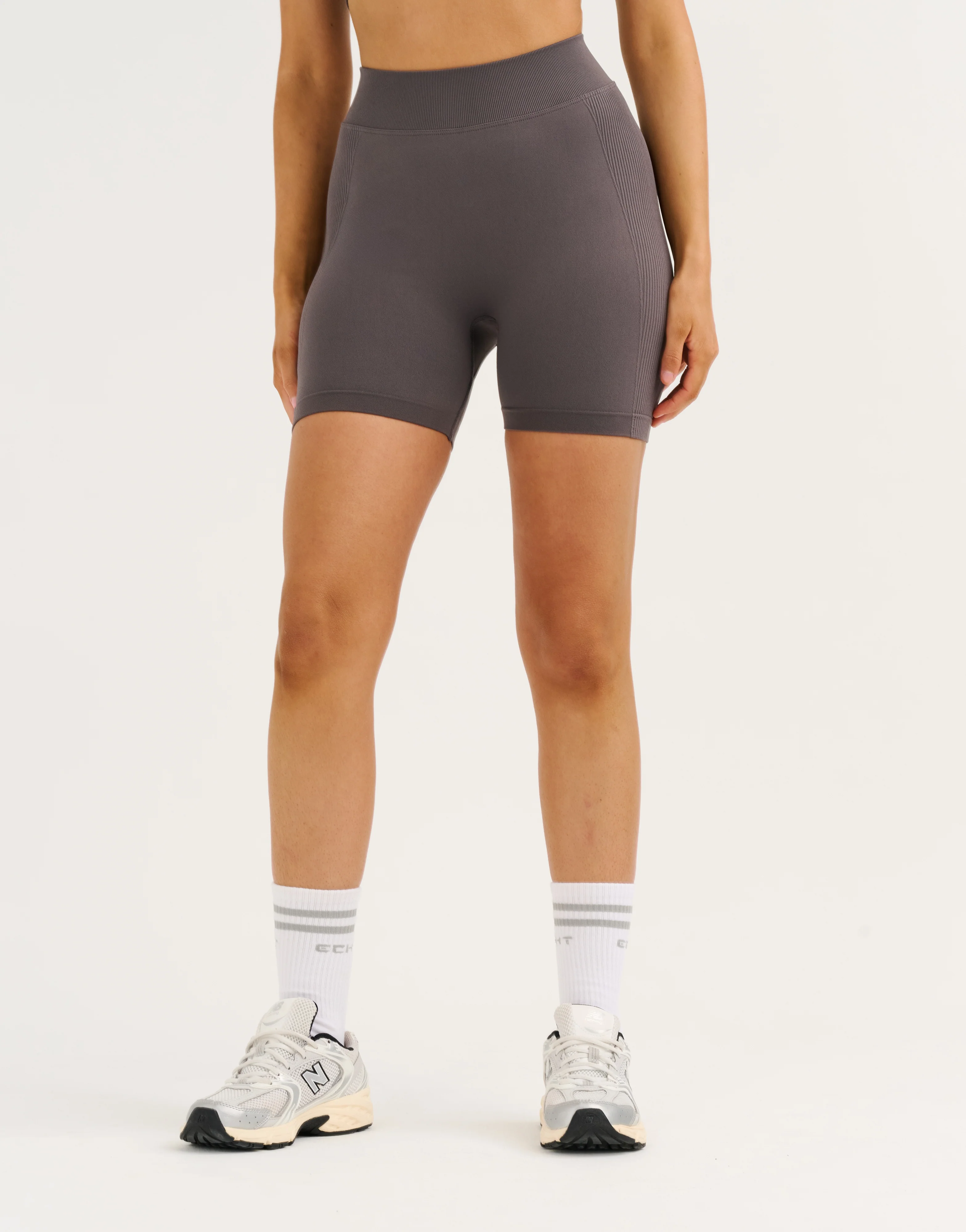 Arise Essential Mid-Waist Shorts V2 - Slate Grey - Image 8