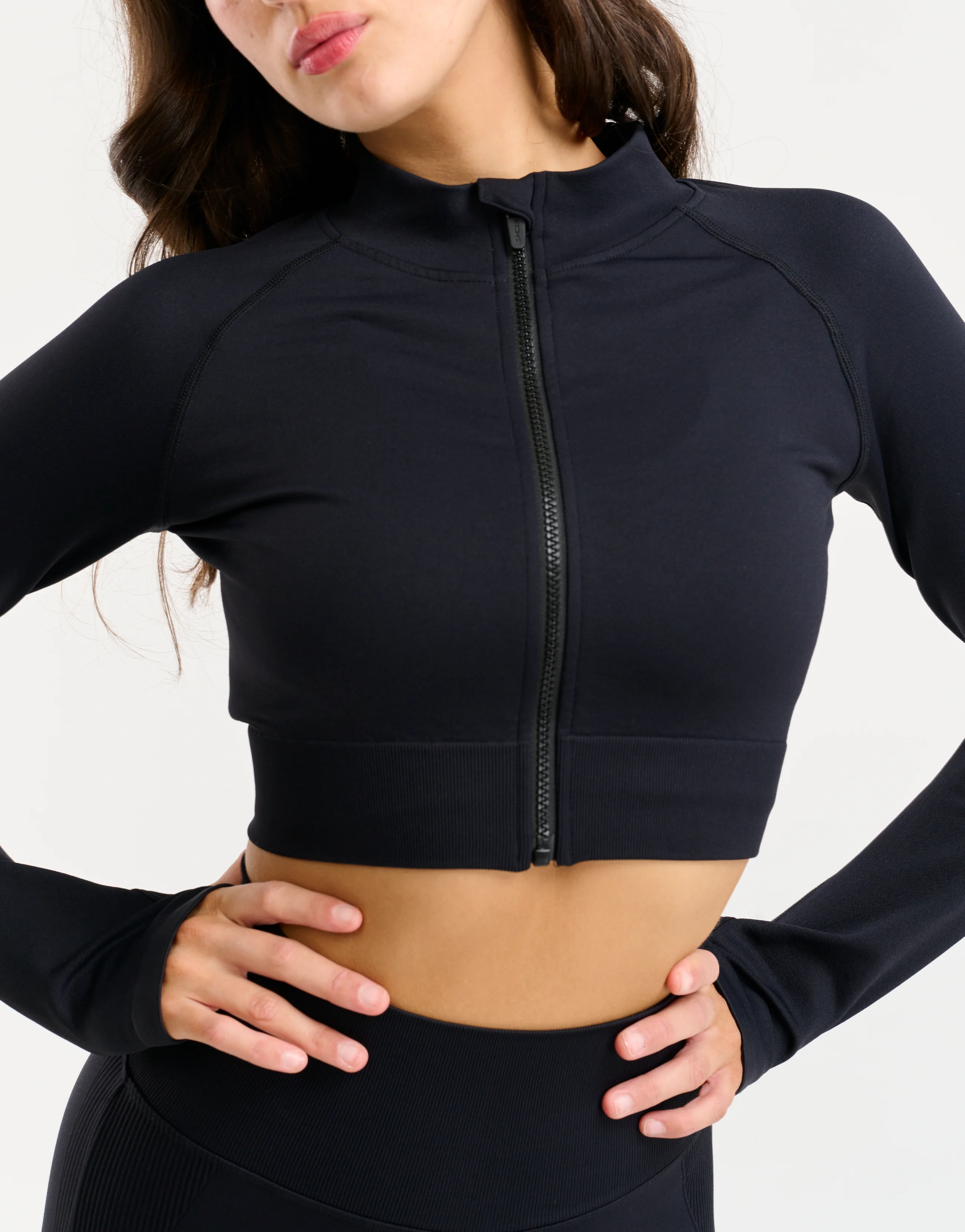 Arise Essential Zip-Up Long Sleeve - Black - Image 5