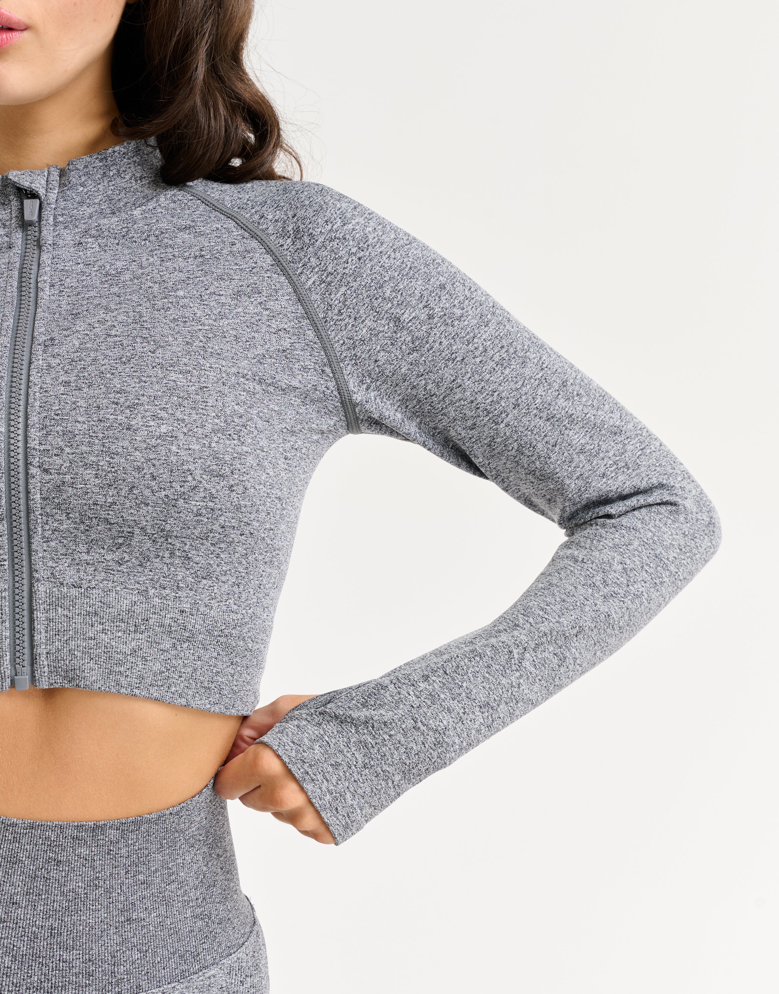 Arise Essential Zip-Up Long Sleeve - Charcoal - Image 5