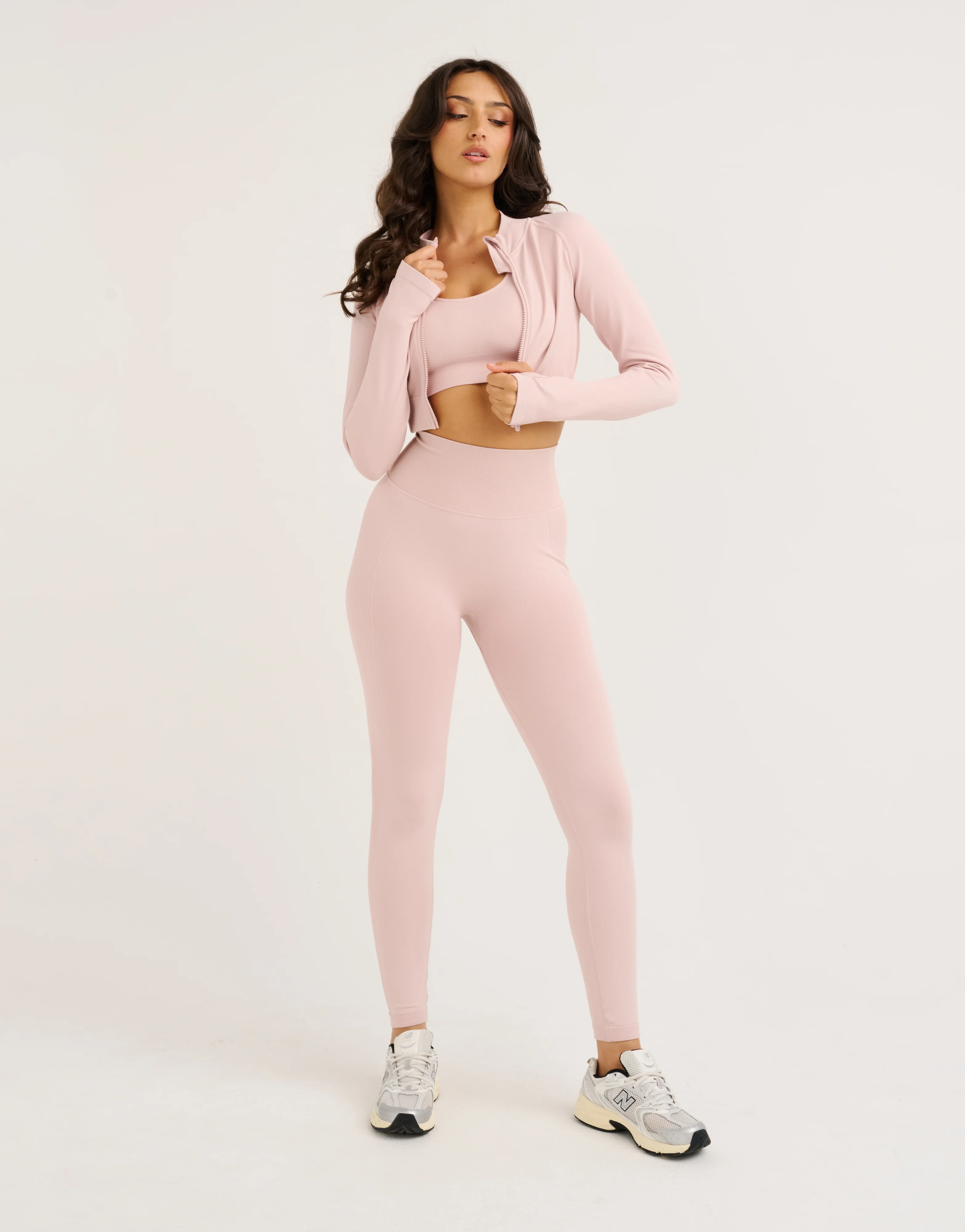 Arise Essential Zip-Up Long Sleeve - Mauve - Image 8