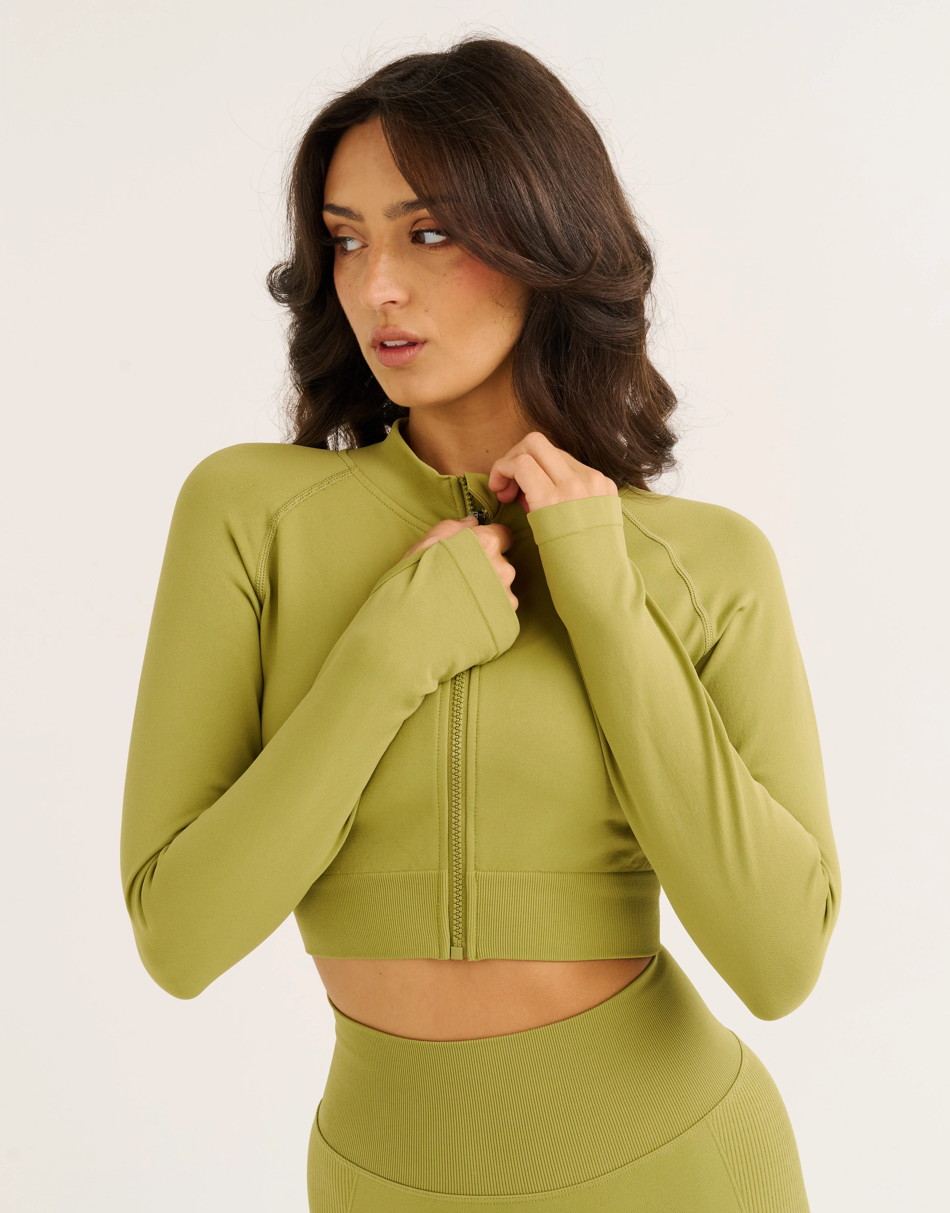 Arise Essential Zip-Up Long Sleeve - Olive - Image 6