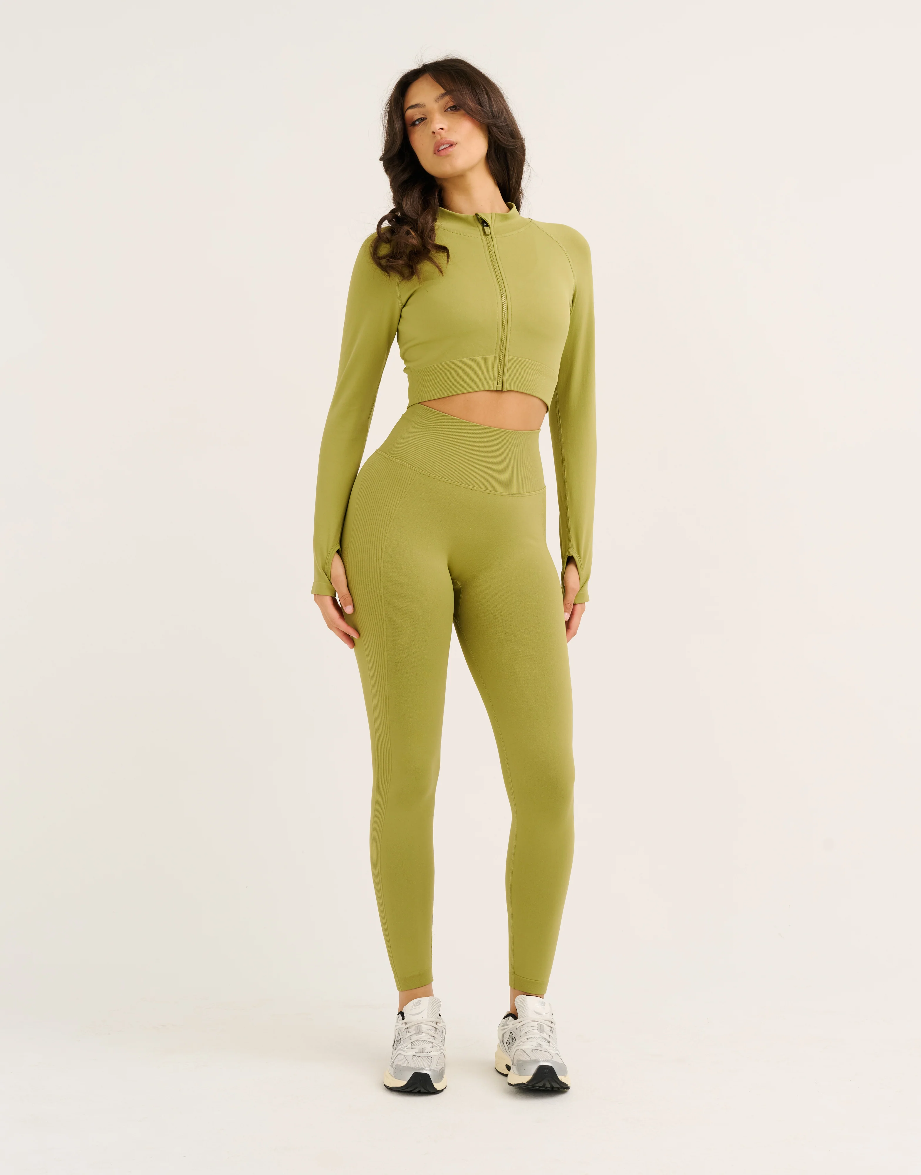 Arise Essential Zip-Up Long Sleeve - Olive - Image 8