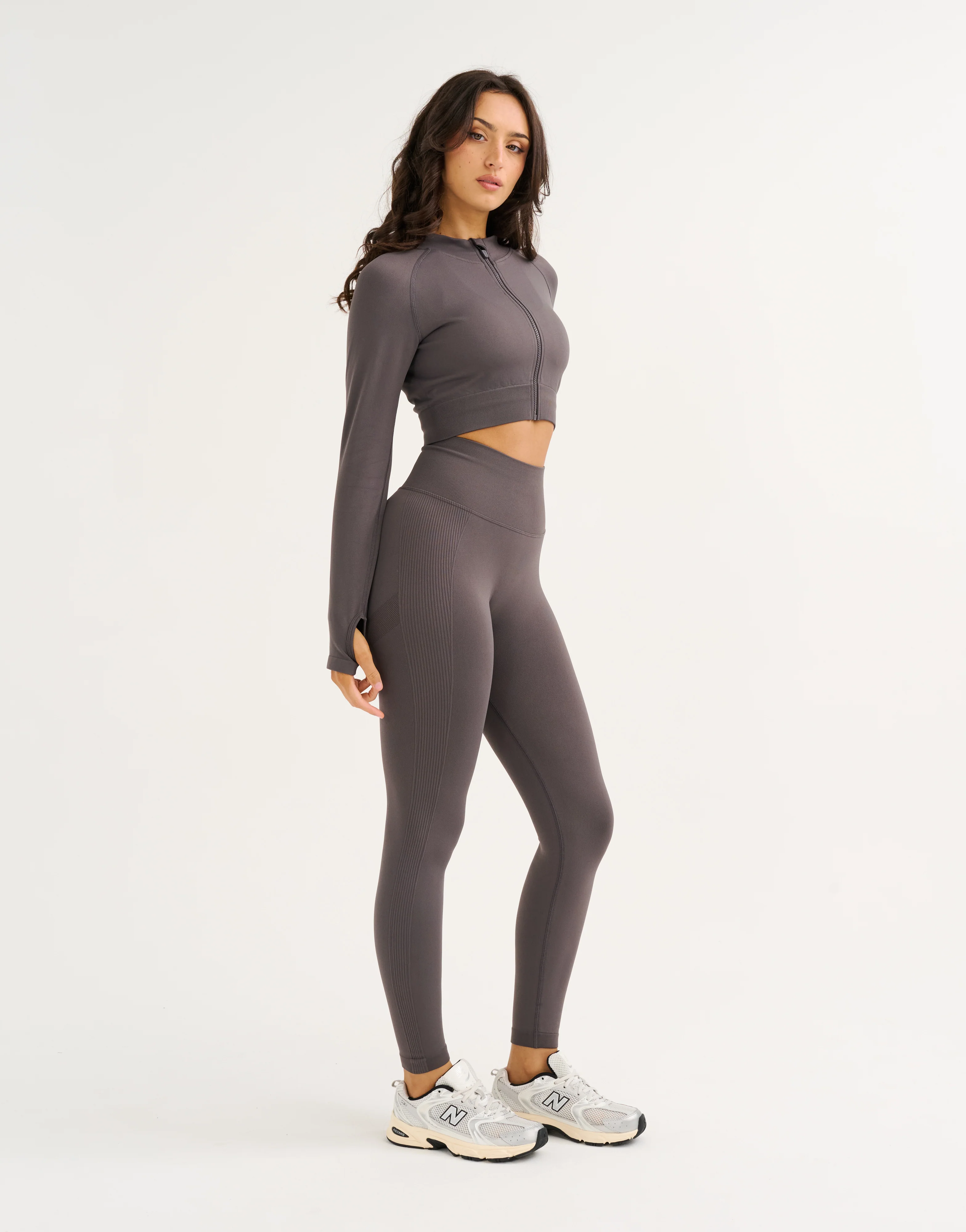 Arise Essential Zip-Up Long Sleeve - Slate Grey - Image 6