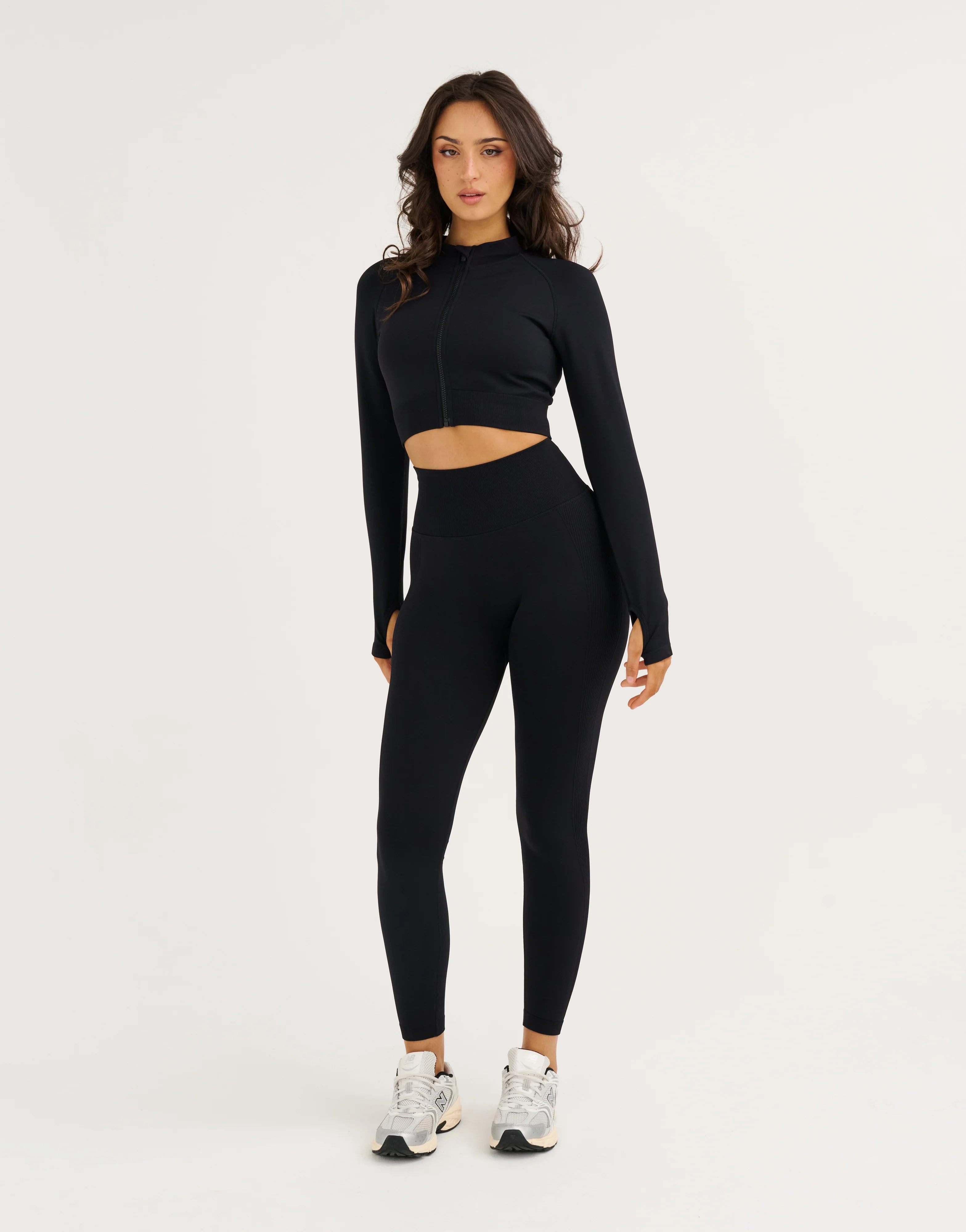 Arise Essential Zip-Up Long Sleeve - Stealth Black - Image 4