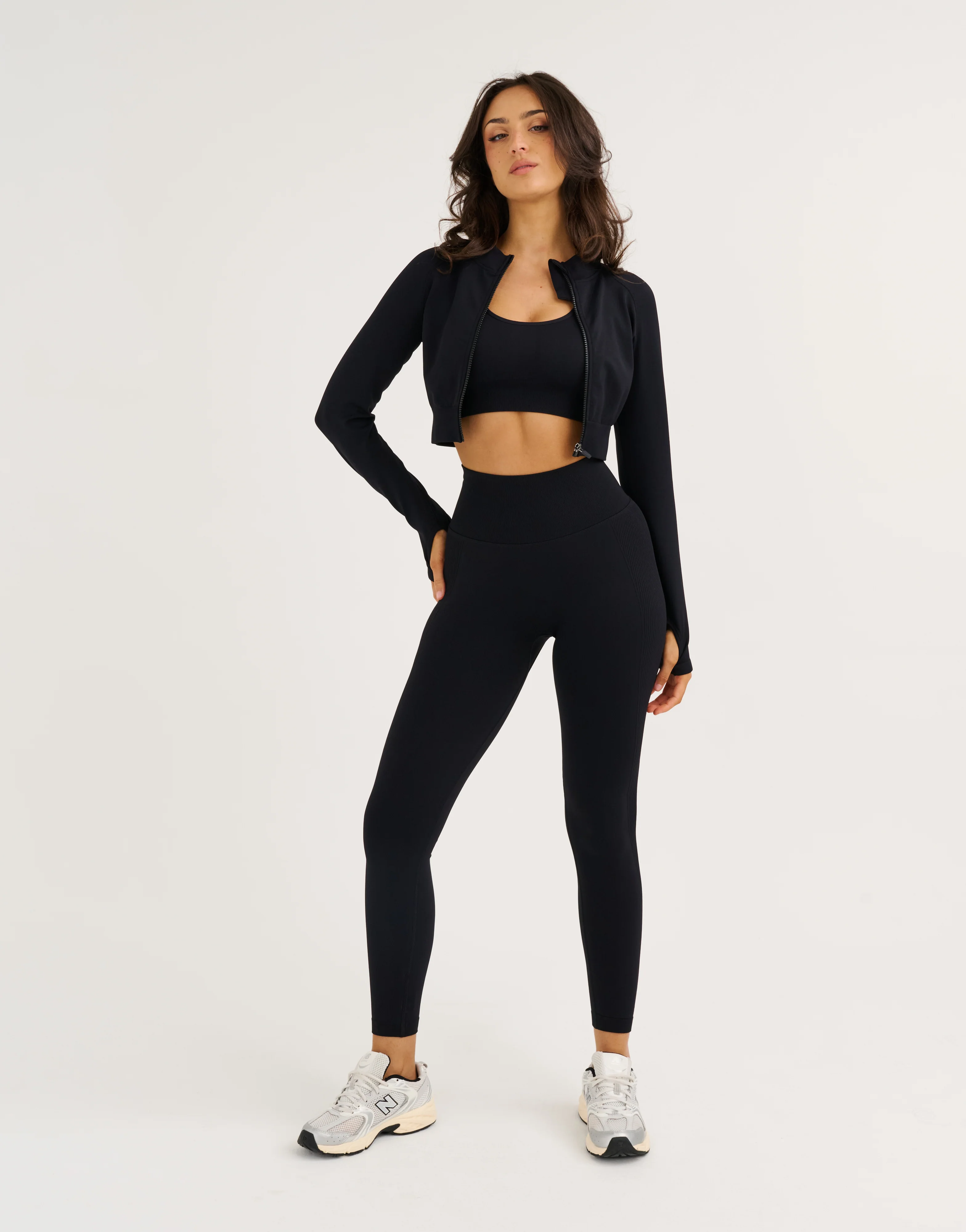 Arise Essential Zip-Up Long Sleeve - Stealth Black - Image 8
