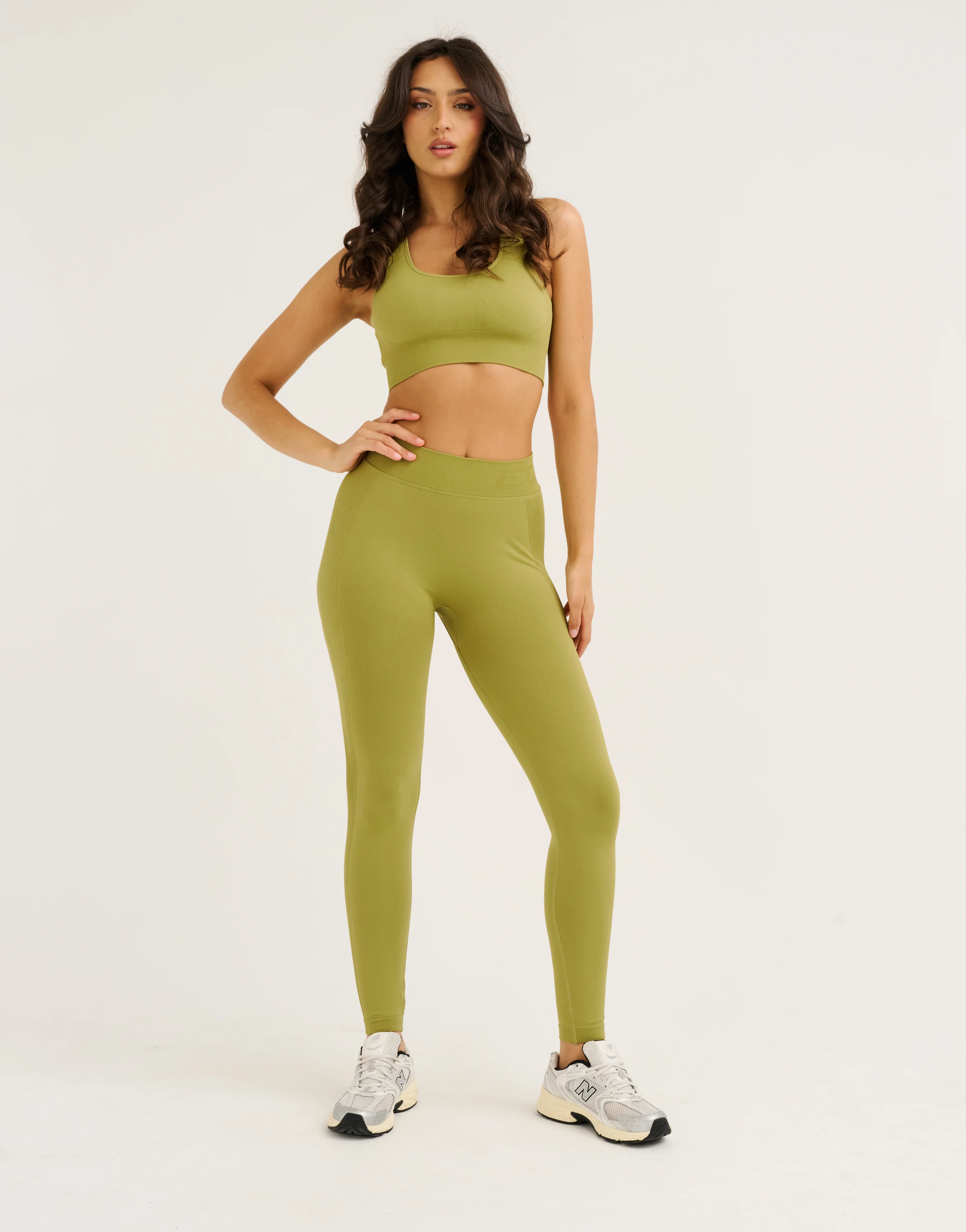 Arise Scrunch Mid-Waist Leggings - Olive - Image 2