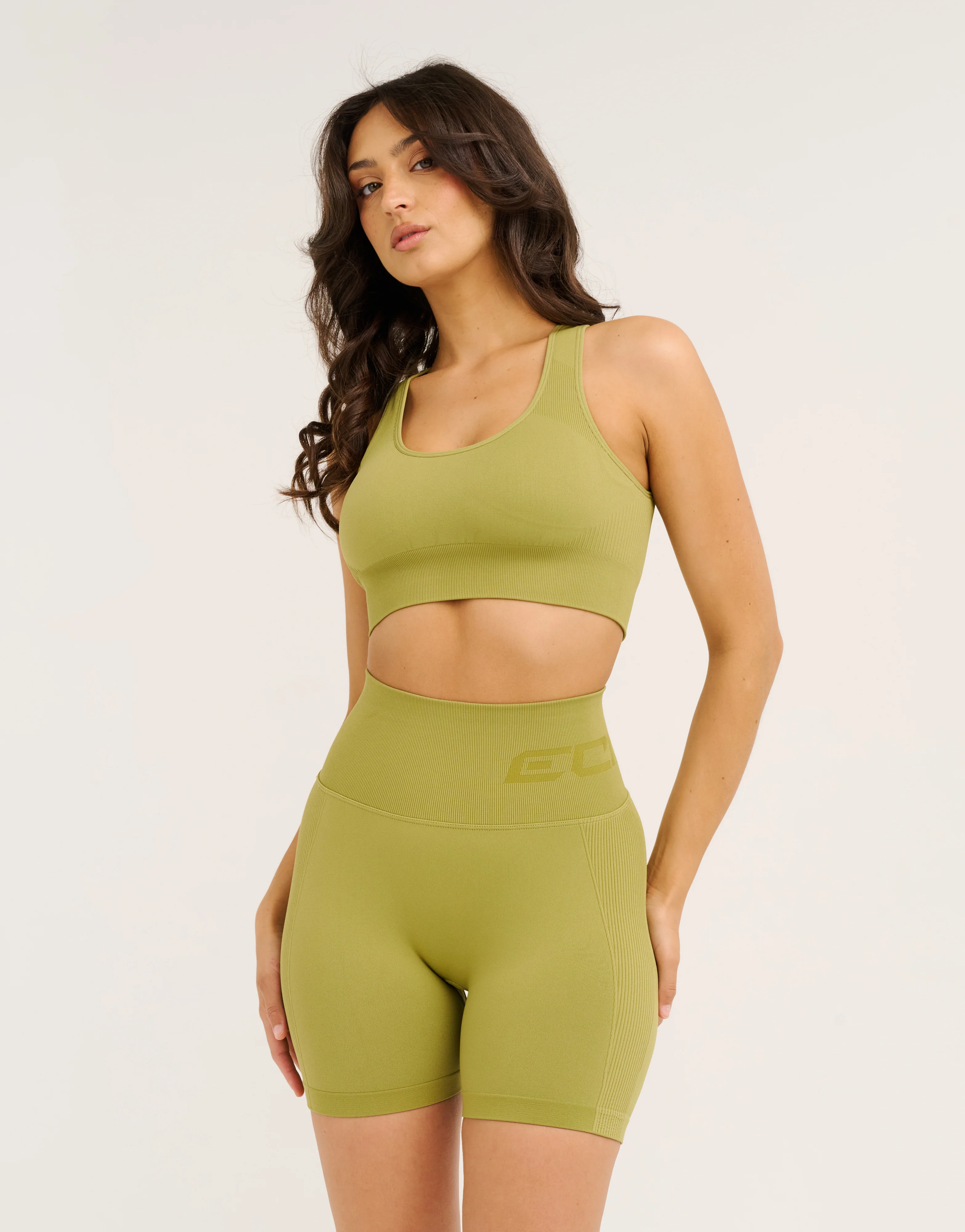 Arise Scrunch Shorts V2 - Olive - Image 4