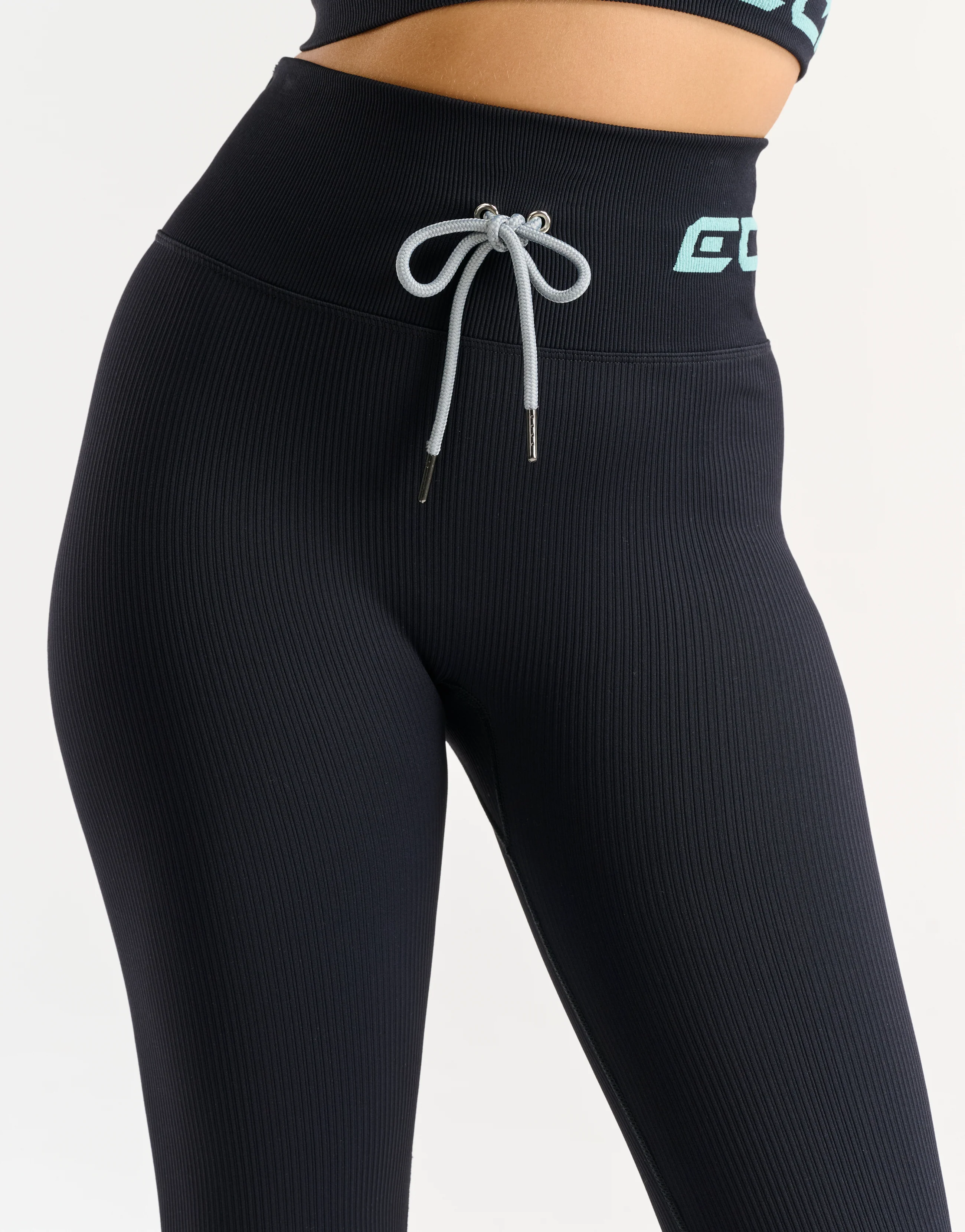 Arise Style Leggings - Black with Mint - Image 8