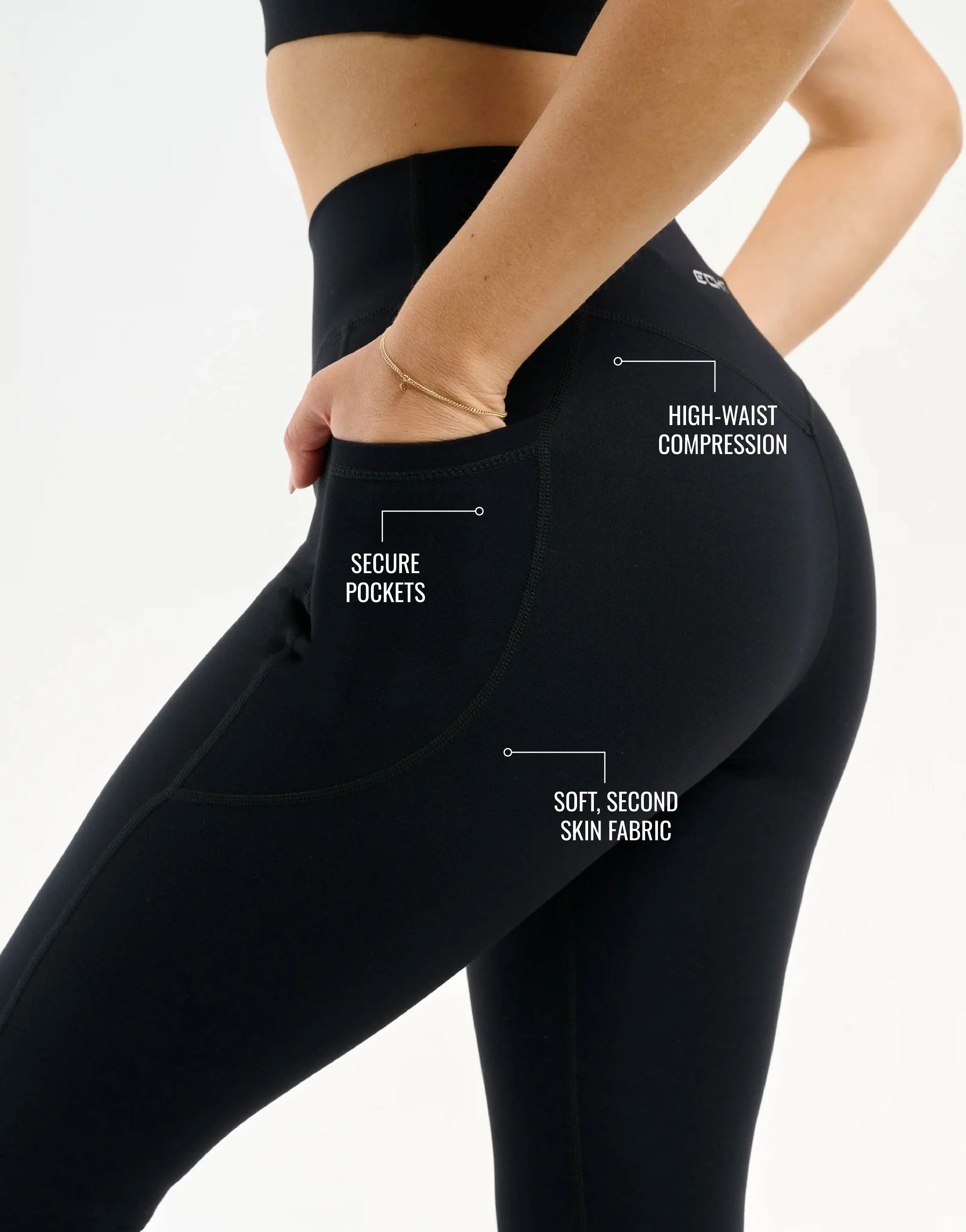 Ascend Pocket Leggings 23" - Black - Image 3