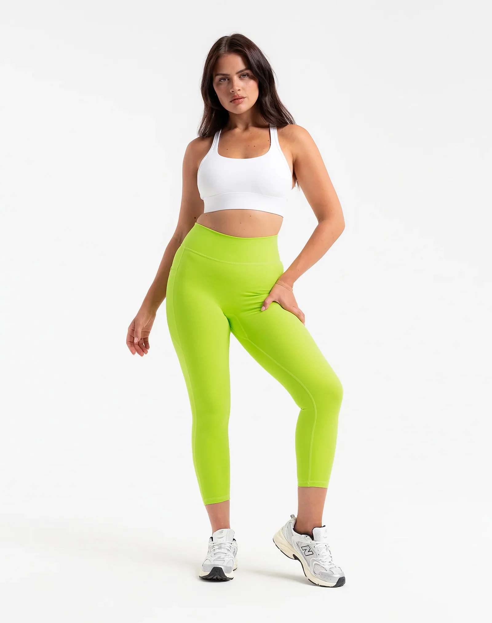 Ascend Pocket Leggings 23" - Lime Green - Image 3