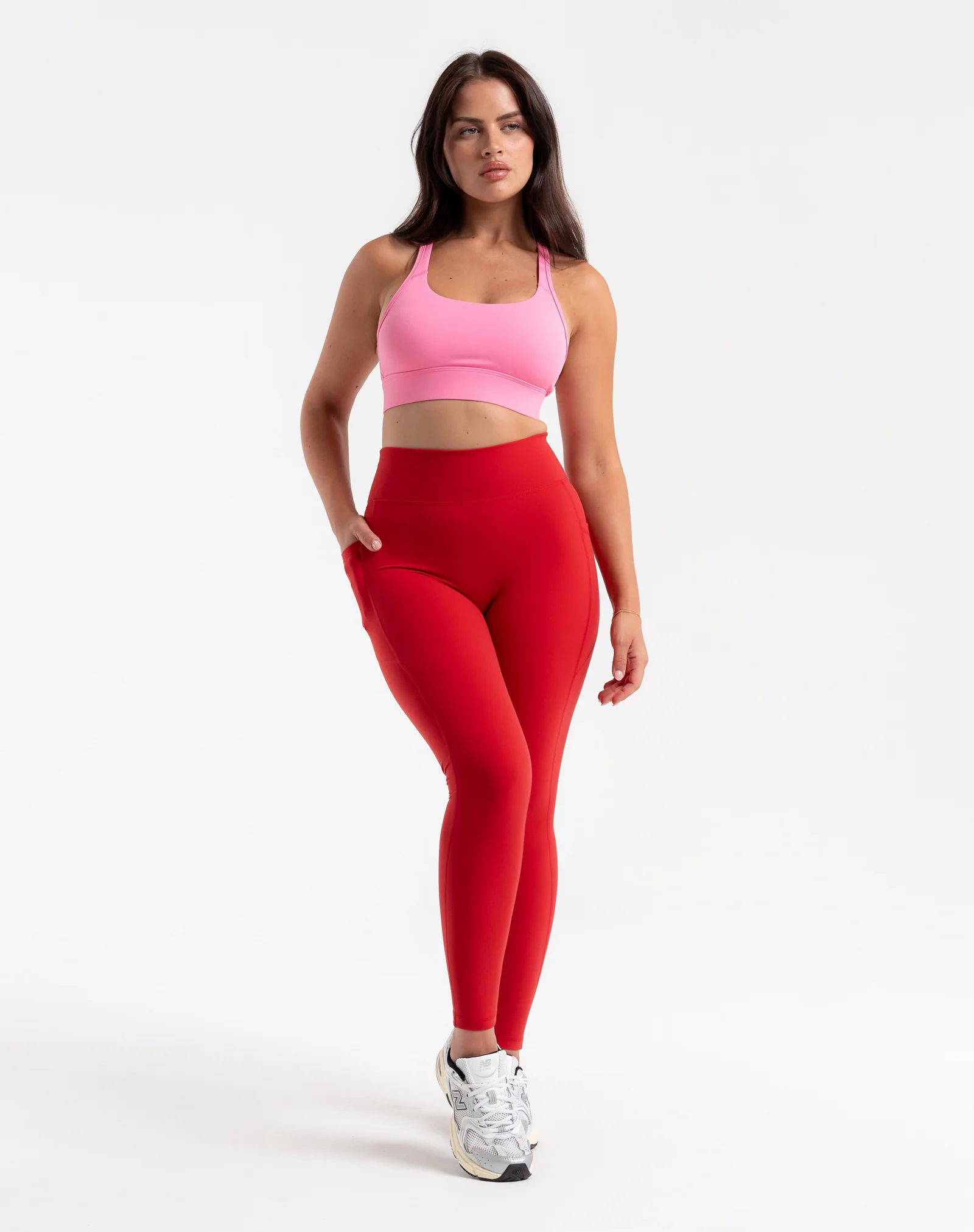 Ascend Pocket Leggings 28" - Scarlet Red - Image 10