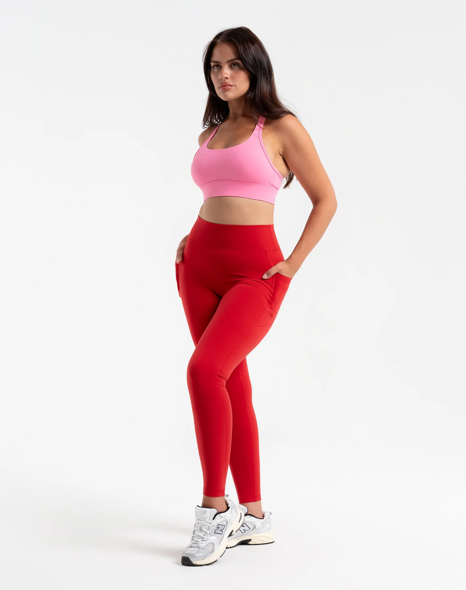 Ascend Pocket Leggings 28" - Scarlet Red - Image 2