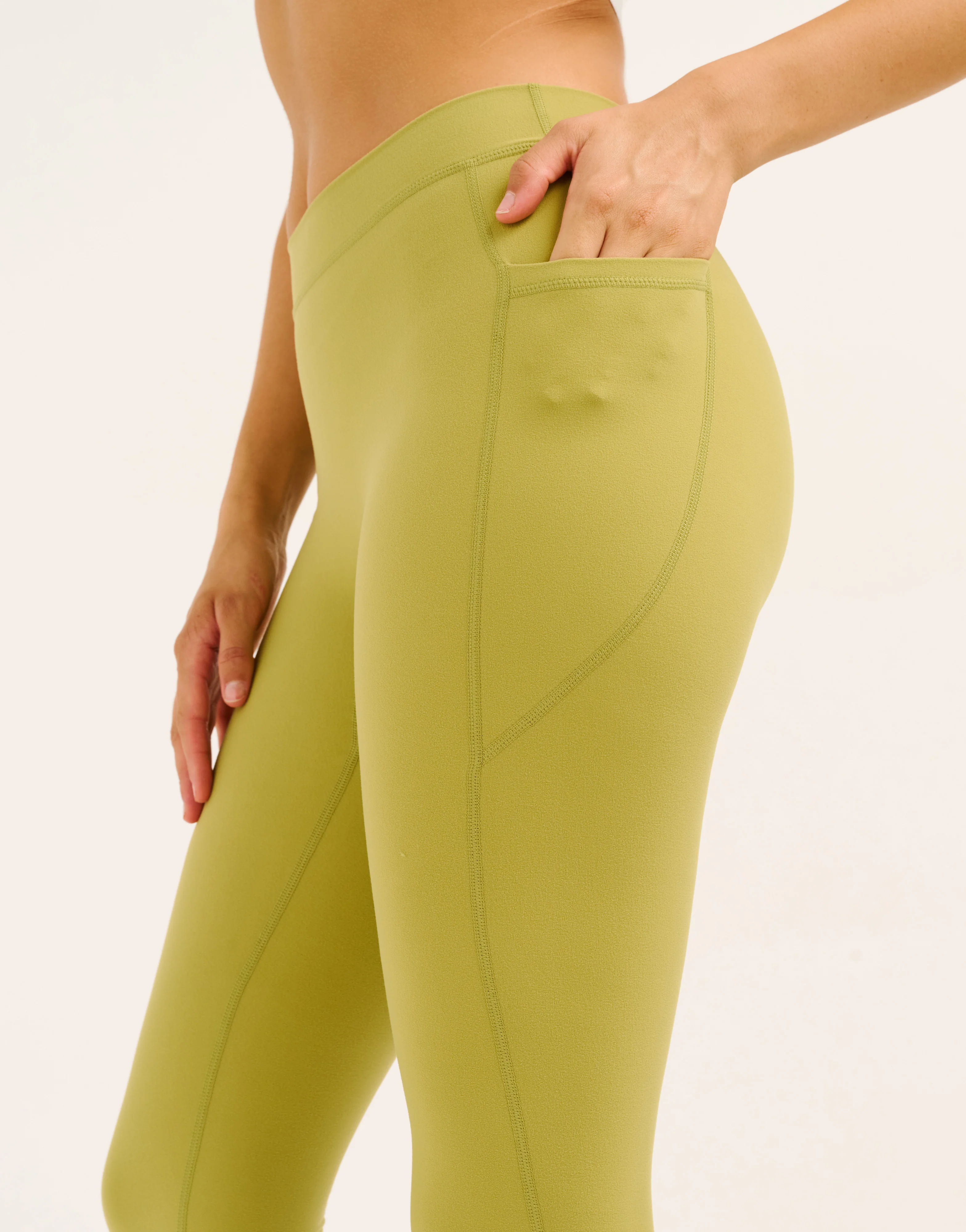 Ascend Pocket Mid-Waist Leggings 23" - Olive - Image 16