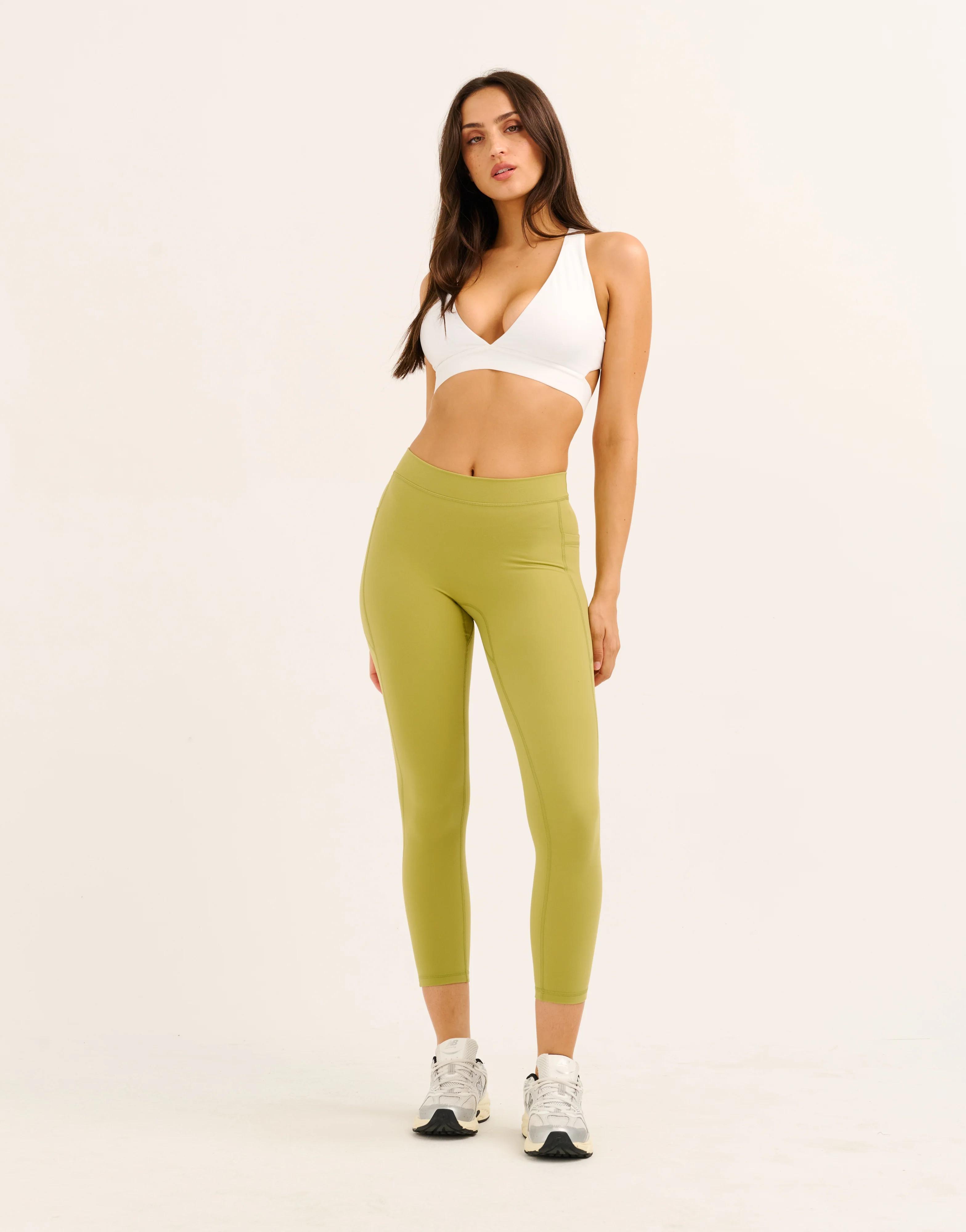 Ascend Pocket Mid-Waist Leggings 23" - Olive - Image 6