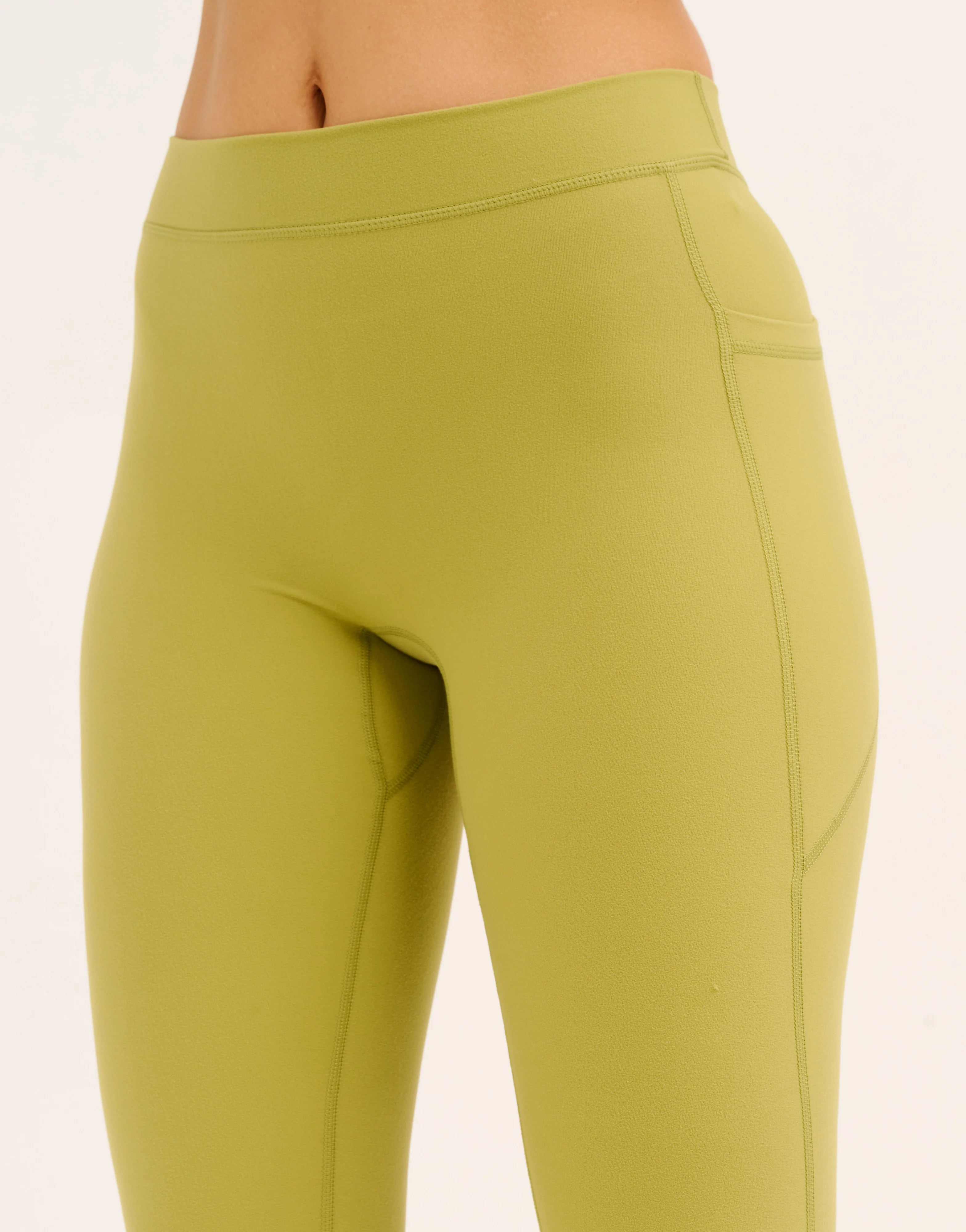 Ascend Pocket Mid-Waist Leggings 28" - Olive - Image 15