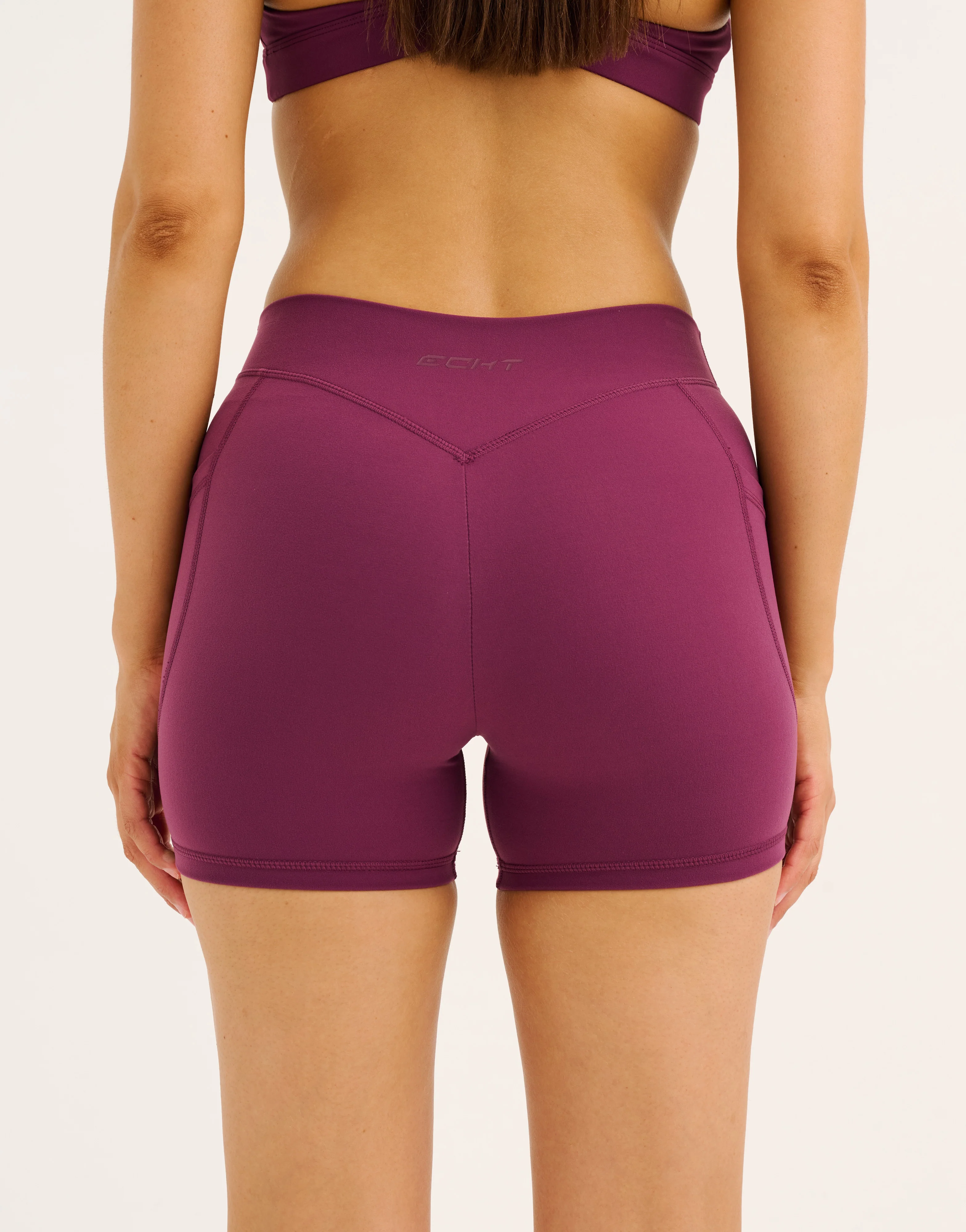 Ascend Pocket Mid-Waist Shorts 4" - Blackberry - Image 4