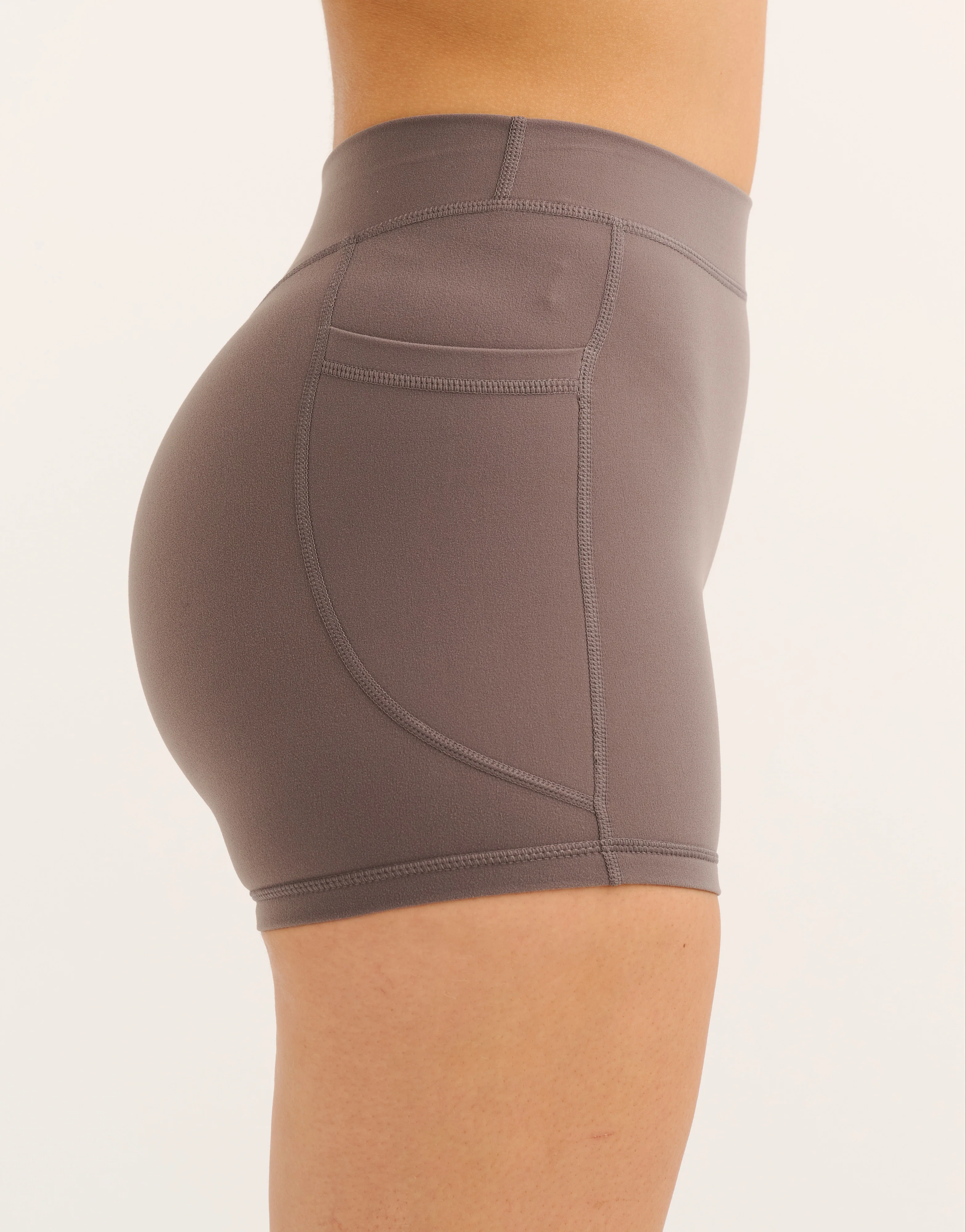 Ascend Pocket Mid-Waist Shorts 4" - Slate Grey - Image 6