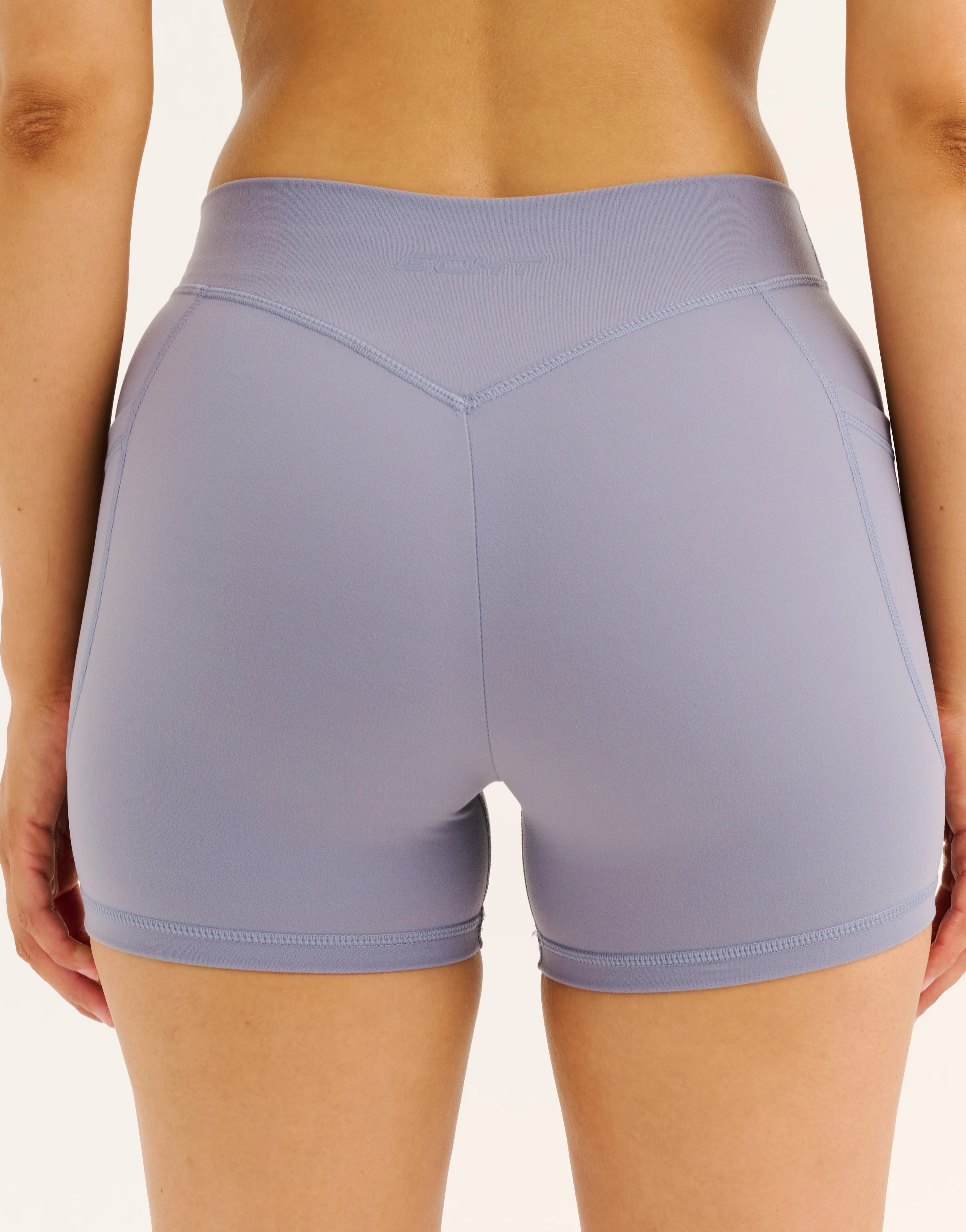 Ascend Pocket Mid-Waist Shorts 4" - Washed Blue - Image 3