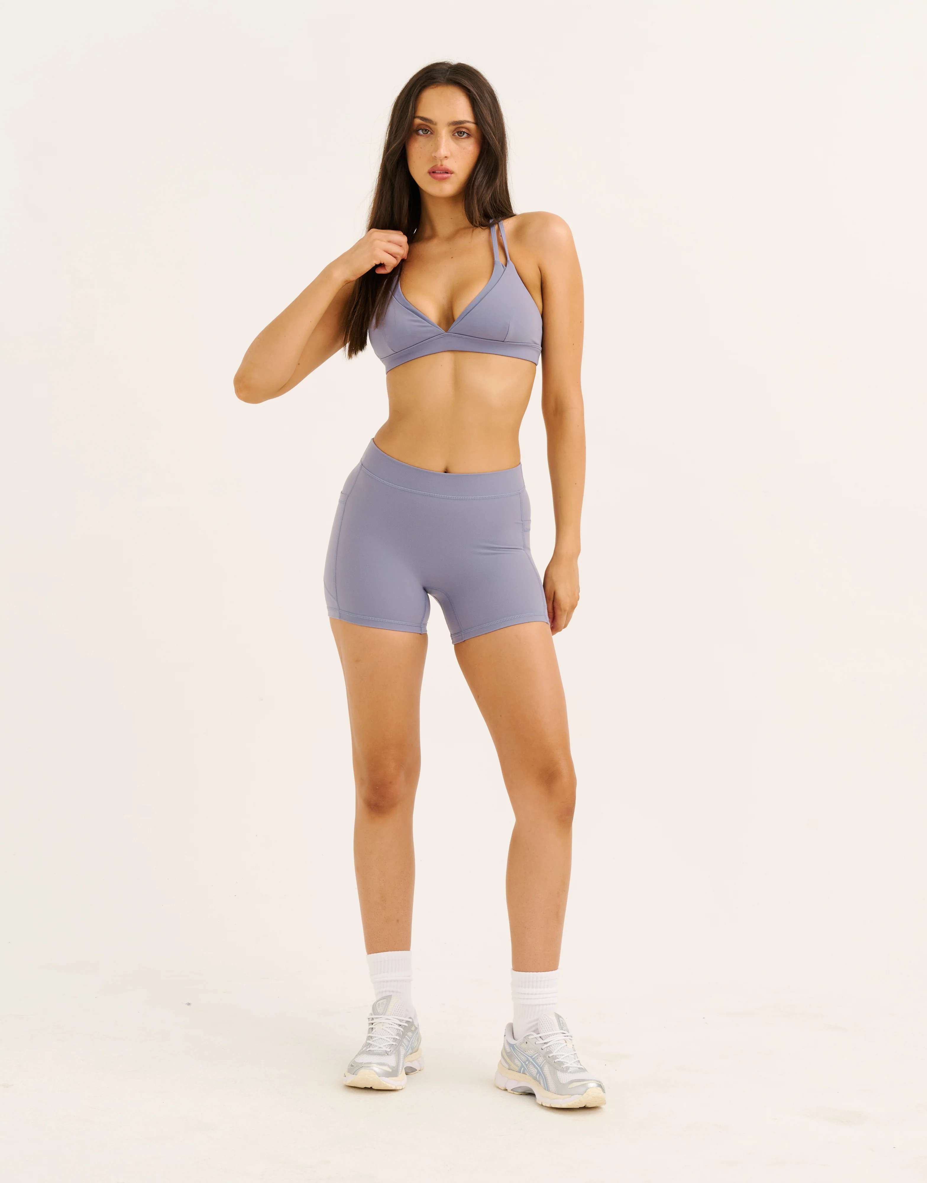 Ascend Pocket Mid-Waist Shorts 4" - Washed Blue - Image 5