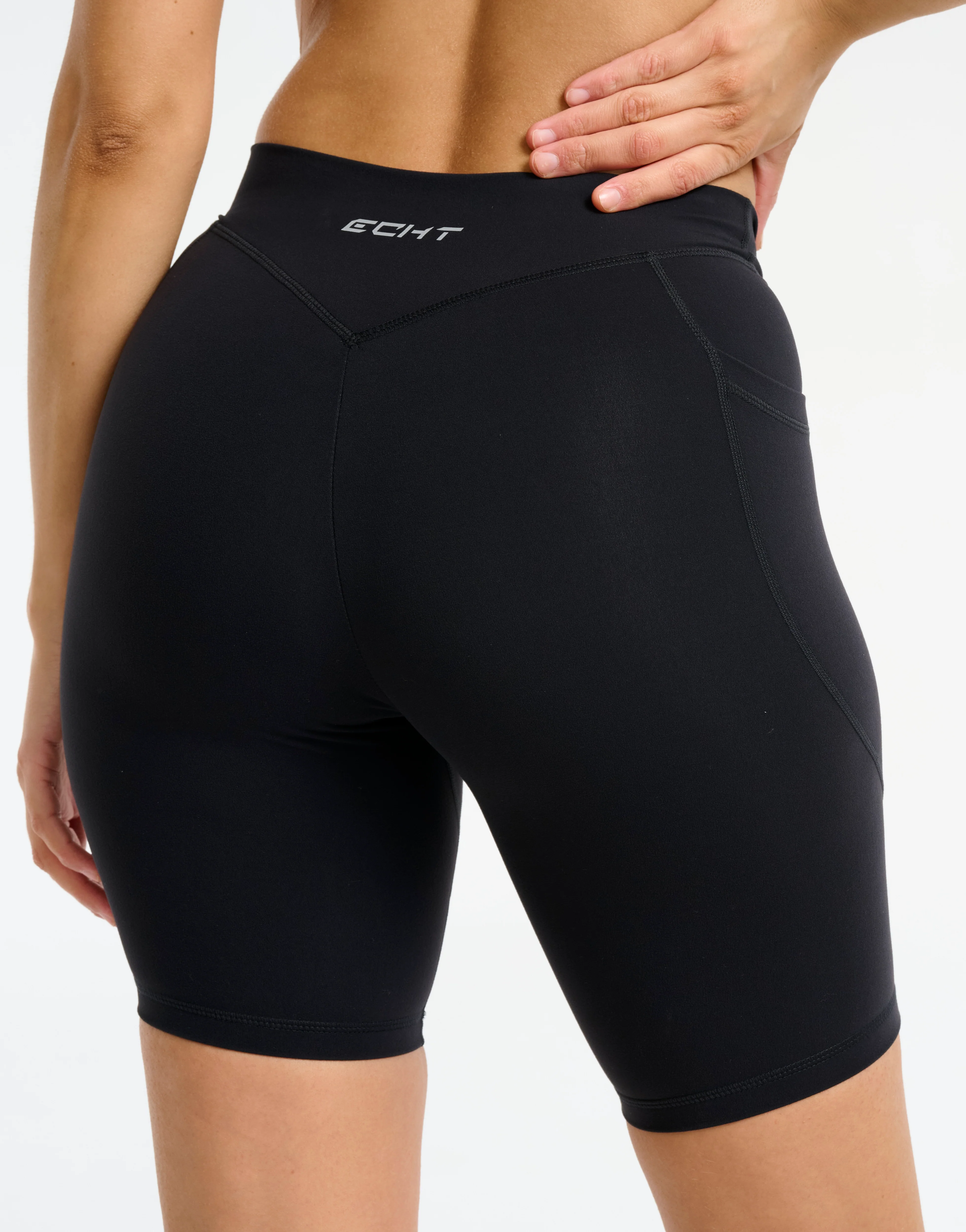 Ascend Pocket Mid-Waist Shorts 8" - Black - Image 10
