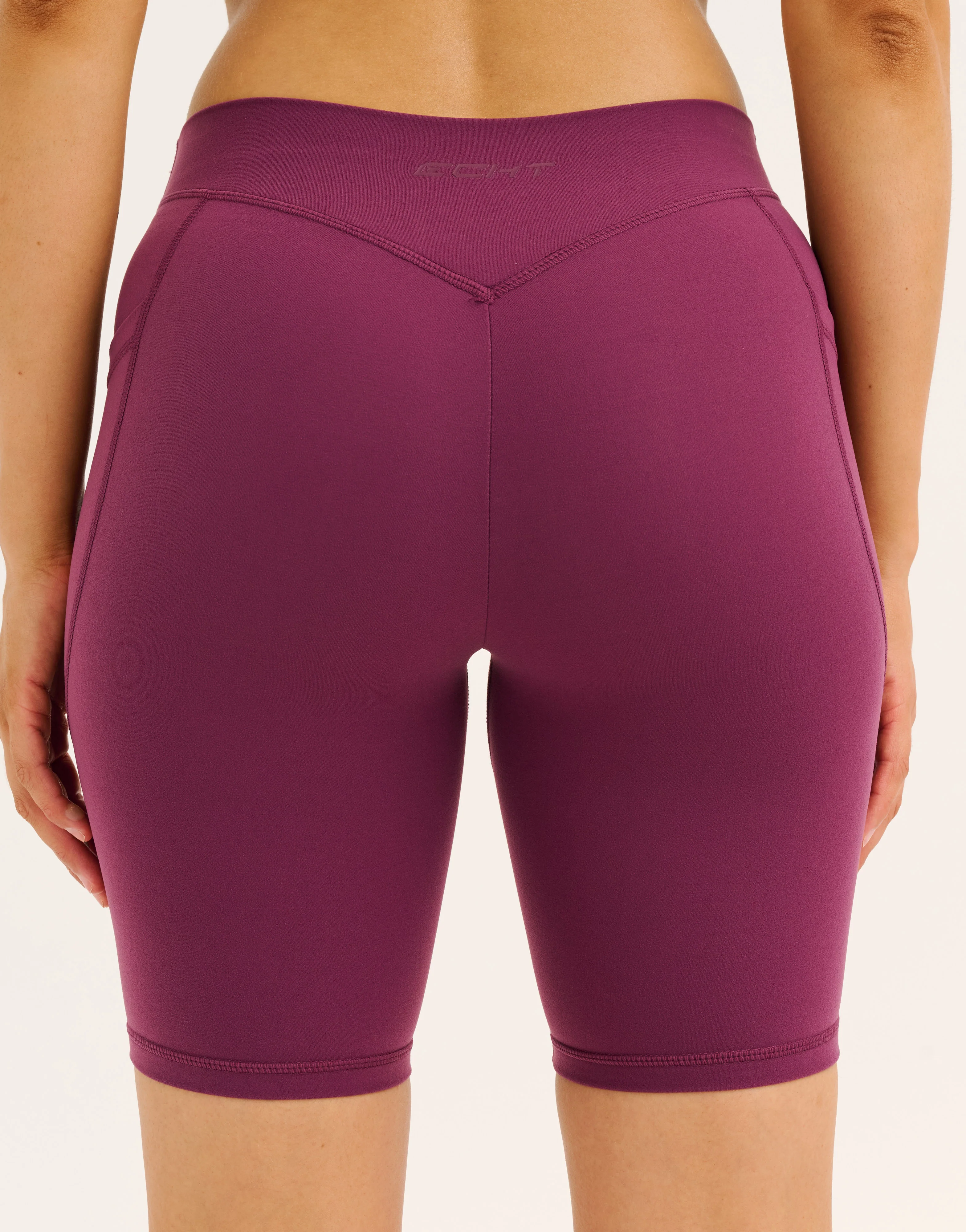 Ascend Pocket Mid-Waist Shorts 8" - Blackberry - Image 3