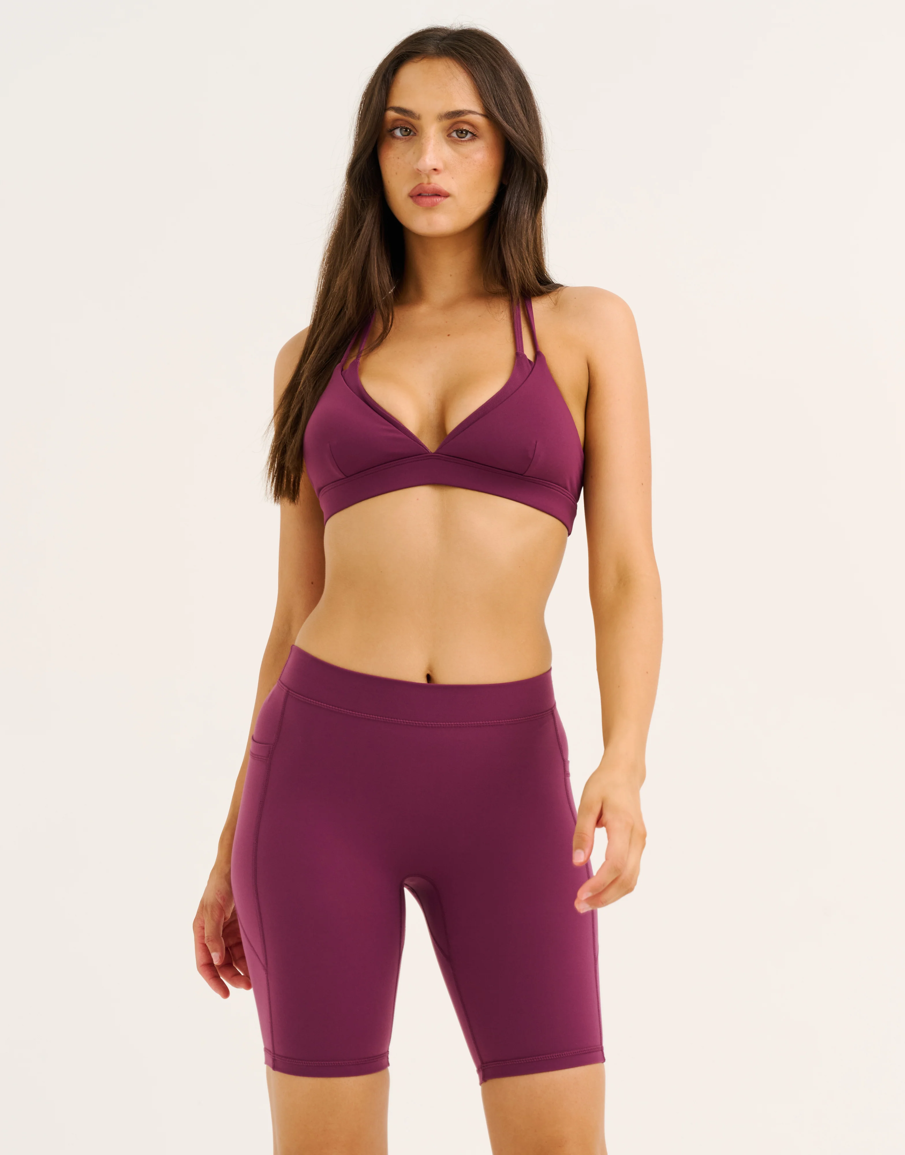 Ascend Pocket Mid-Waist Shorts 8" - Blackberry - Image 7