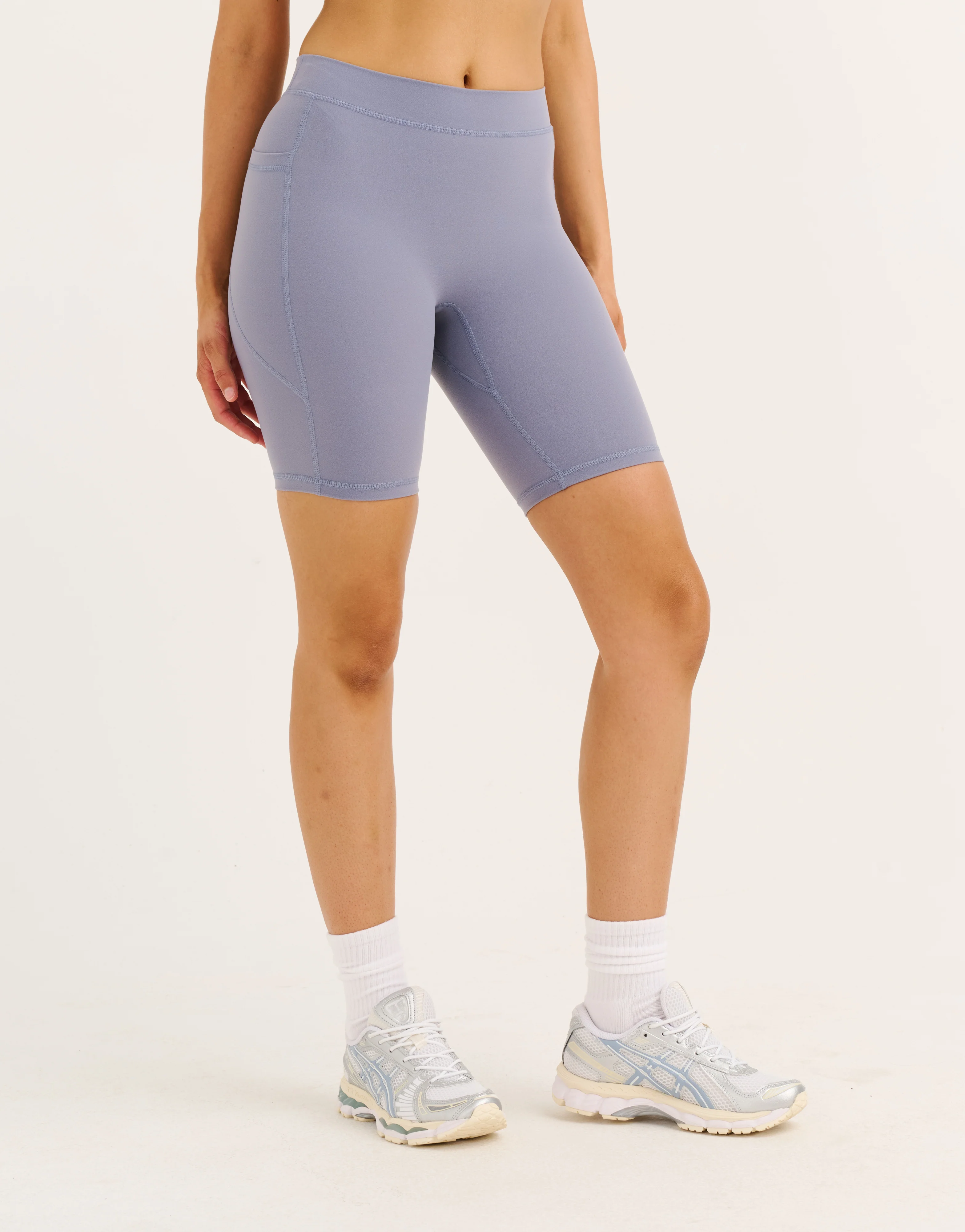 Ascend Pocket Mid-Waist Shorts 8" - Washed Blue - Image 11