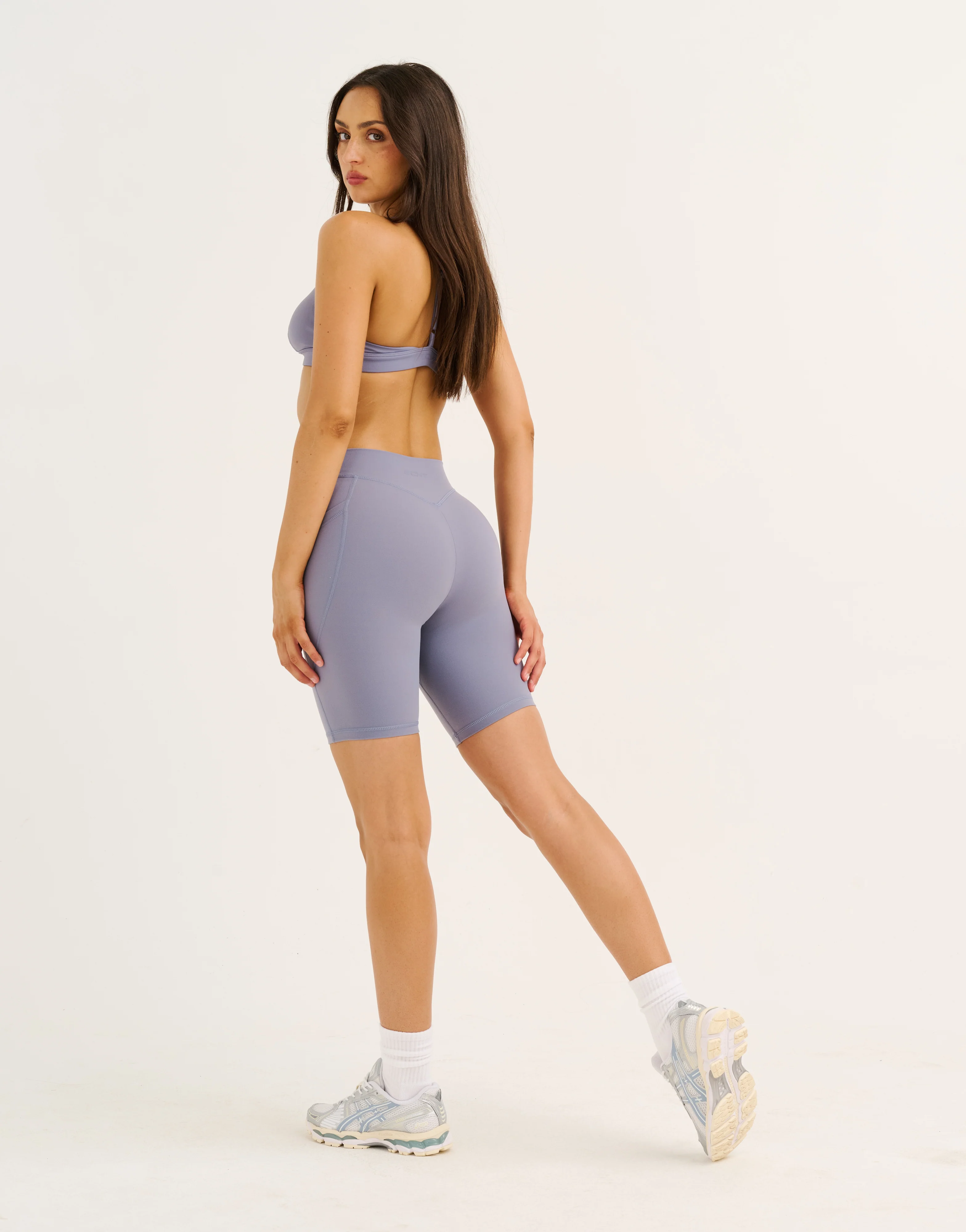 Ascend Pocket Mid-Waist Shorts 8" - Washed Blue - Image 15