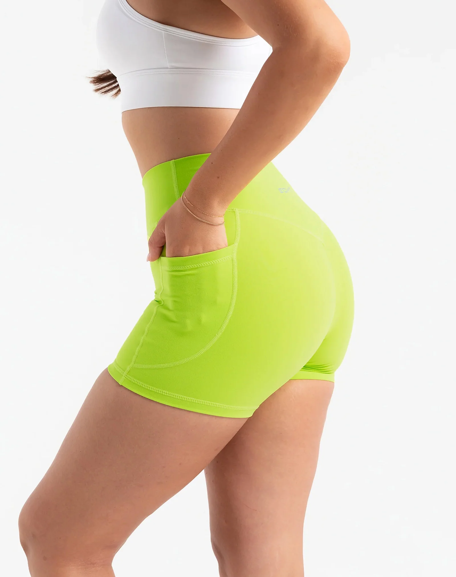 Ascend Pocket Shorts 4" - Lime Green - Image 7