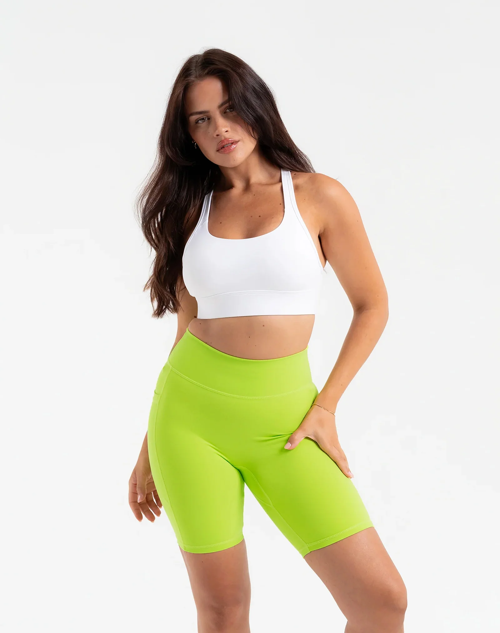 Ascend Pocket Shorts 8" - Lime Green - Image 3