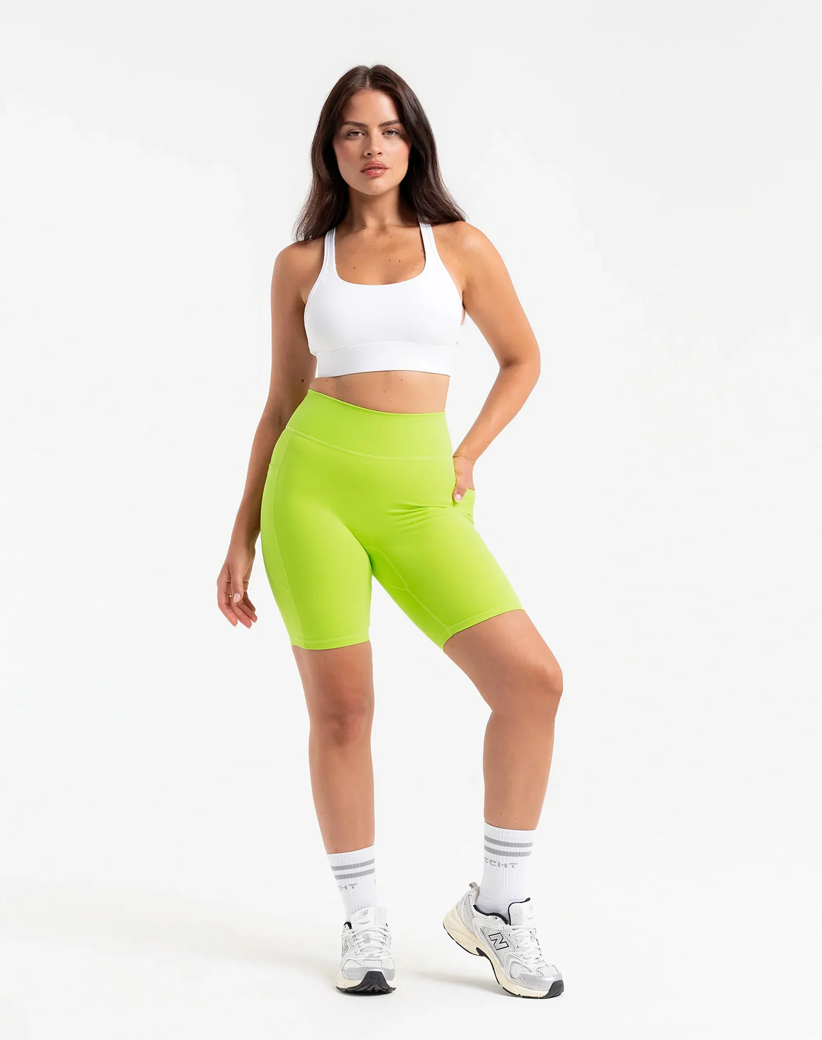 Ascend Pocket Shorts 8" - Lime Green - Image 6