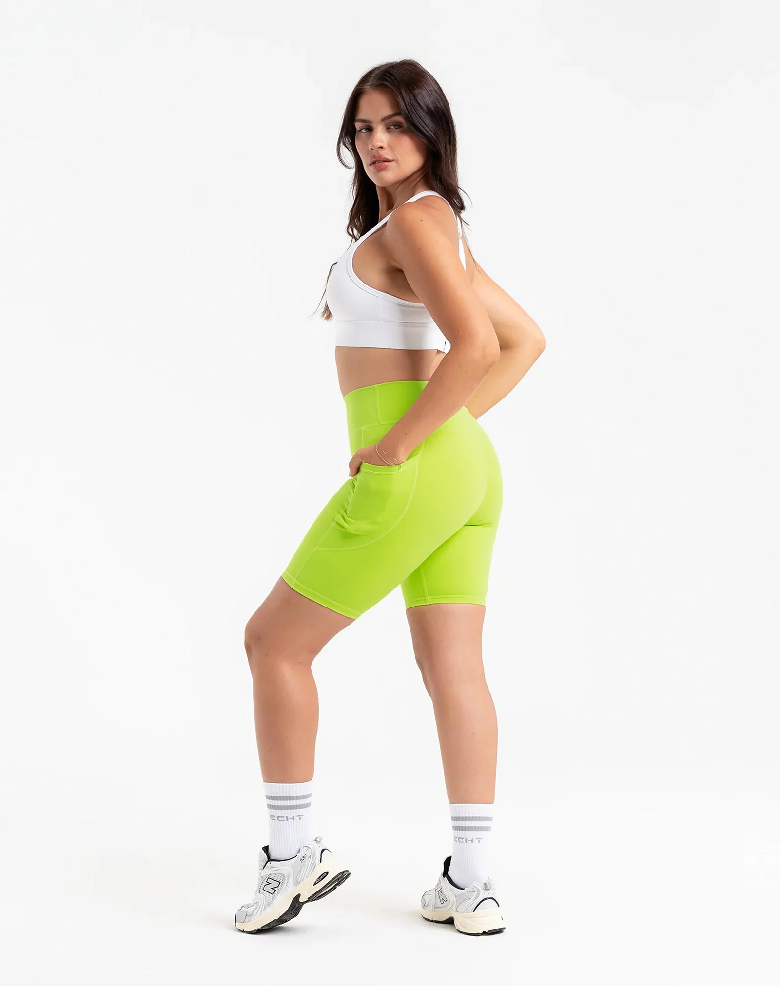 Ascend Pocket Shorts 8" - Lime Green - Image 7