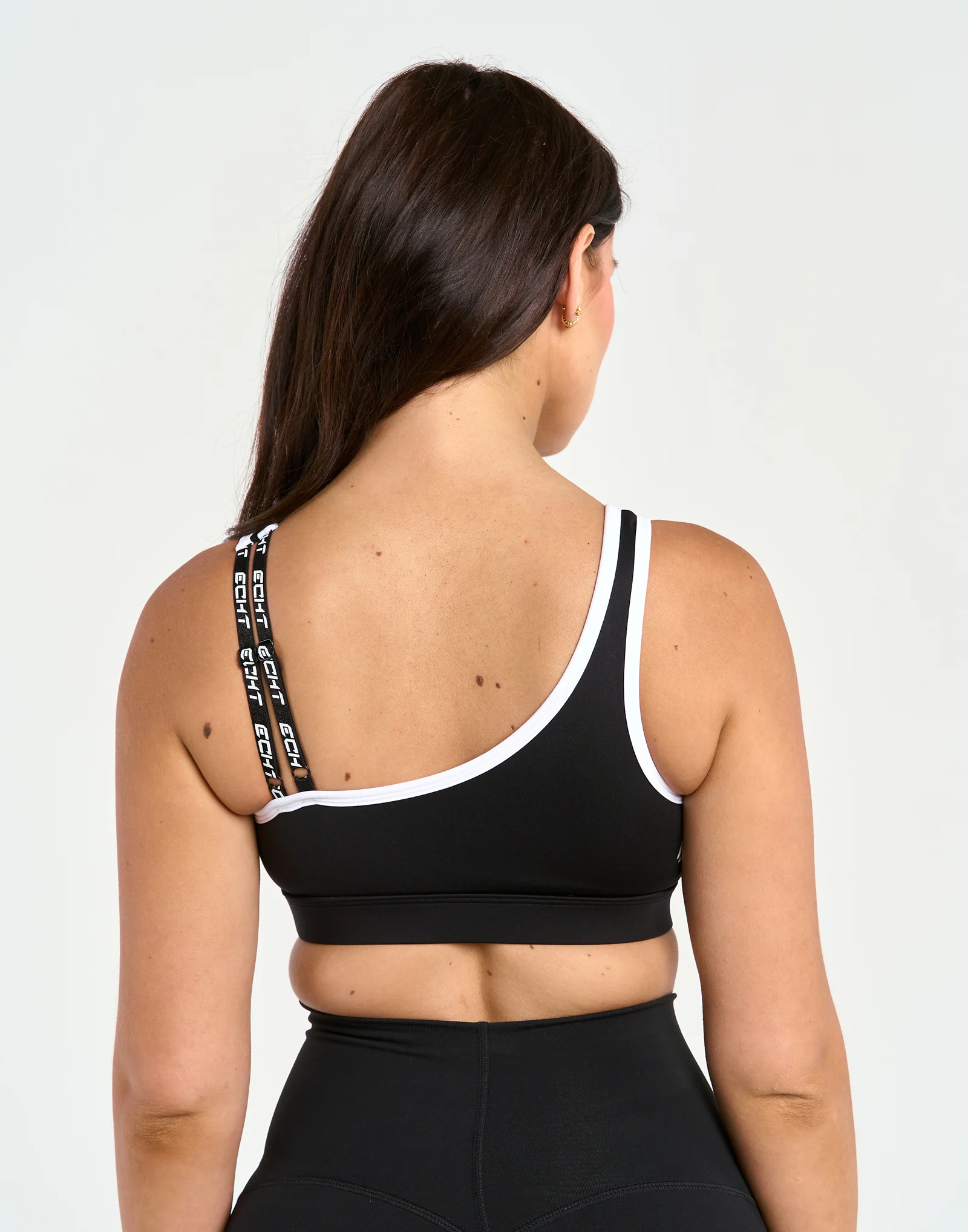 Asymmetric Sports Bra - Black - Image 5