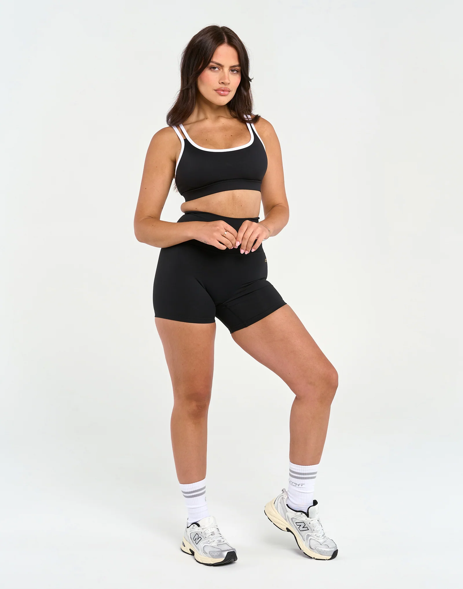 Asymmetric Sports Bra - Black - Image 8