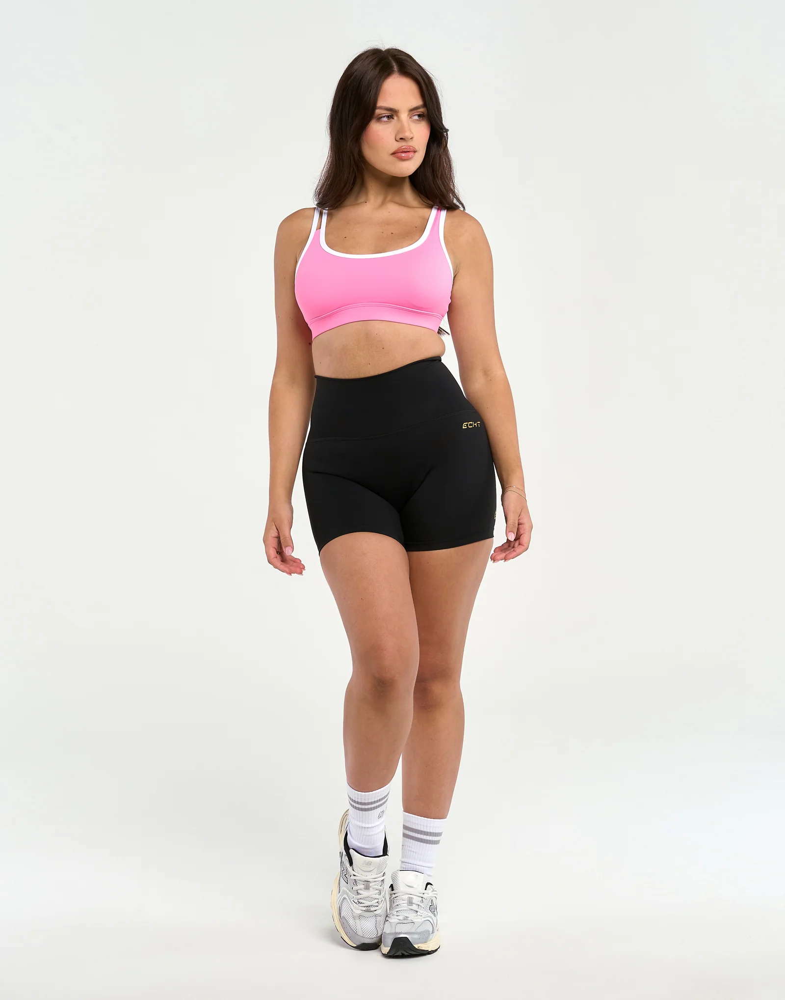 Asymmetric Sports Bra - Pink - Image 14