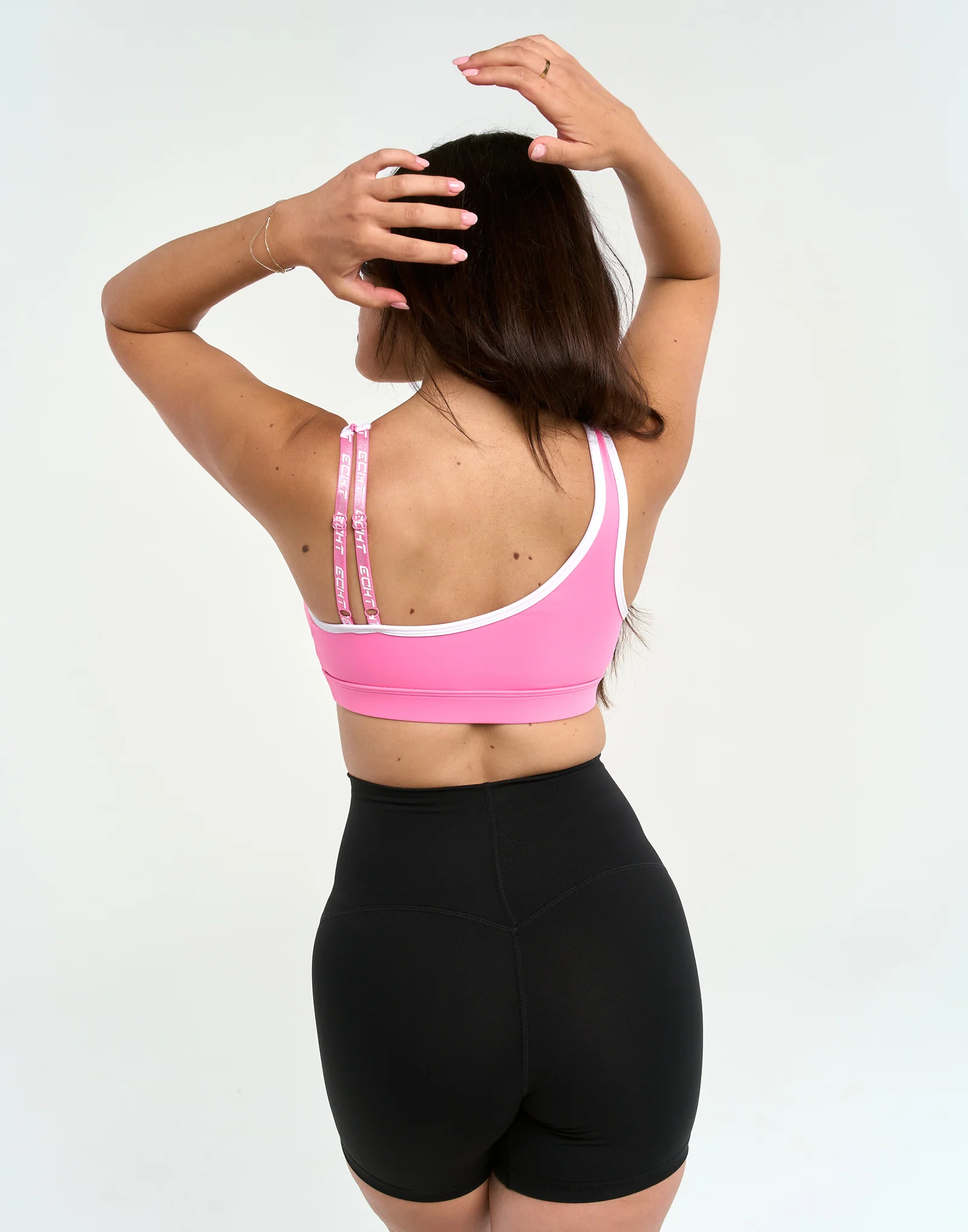 Asymmetric Sports Bra - Pink - Image 3