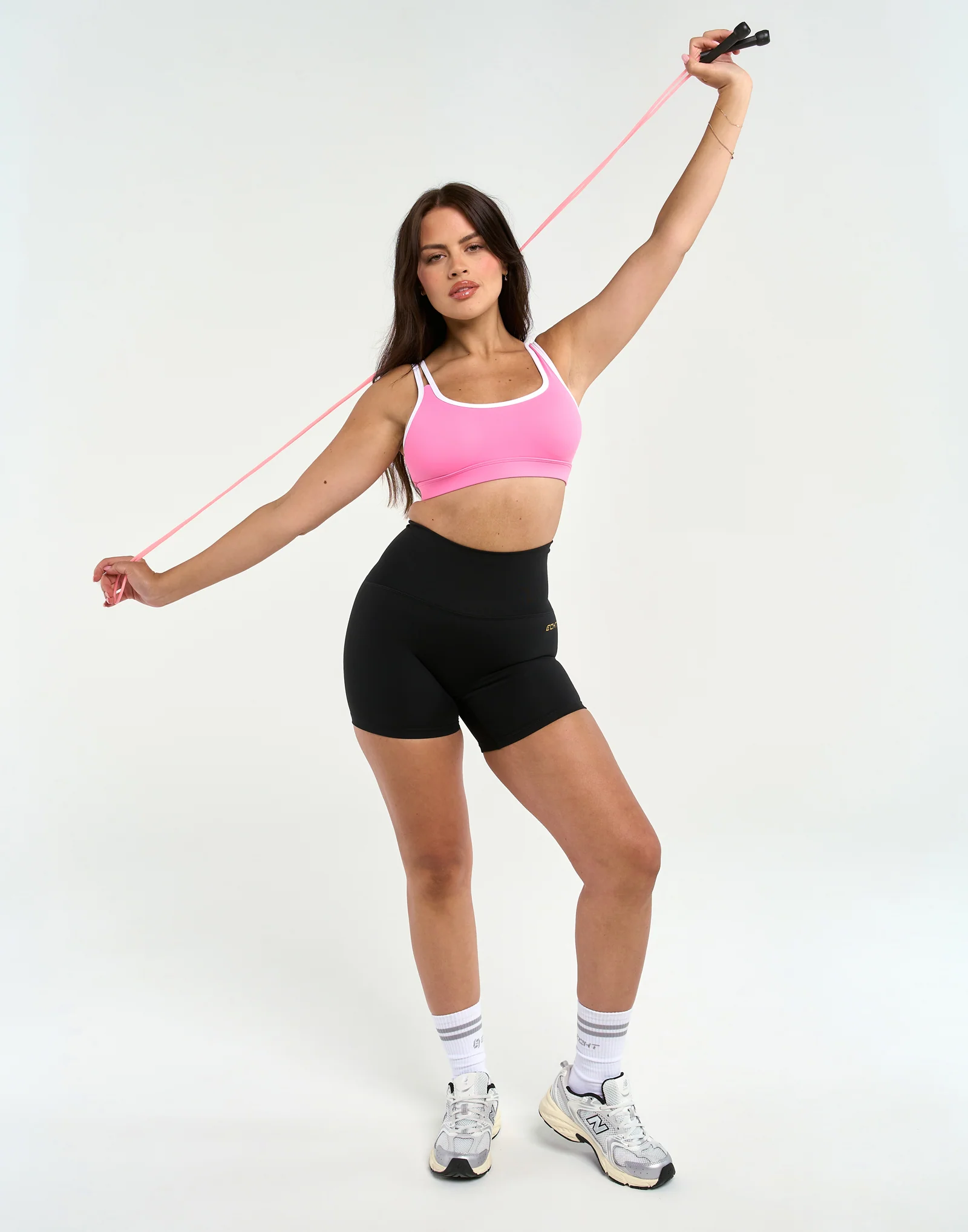 Asymmetric Sports Bra - Pink - Image 5