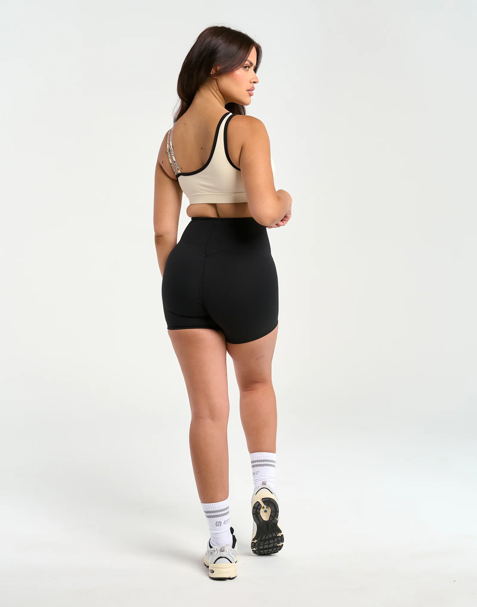 Asymmetric Sports Bra - Taupe - Image 12