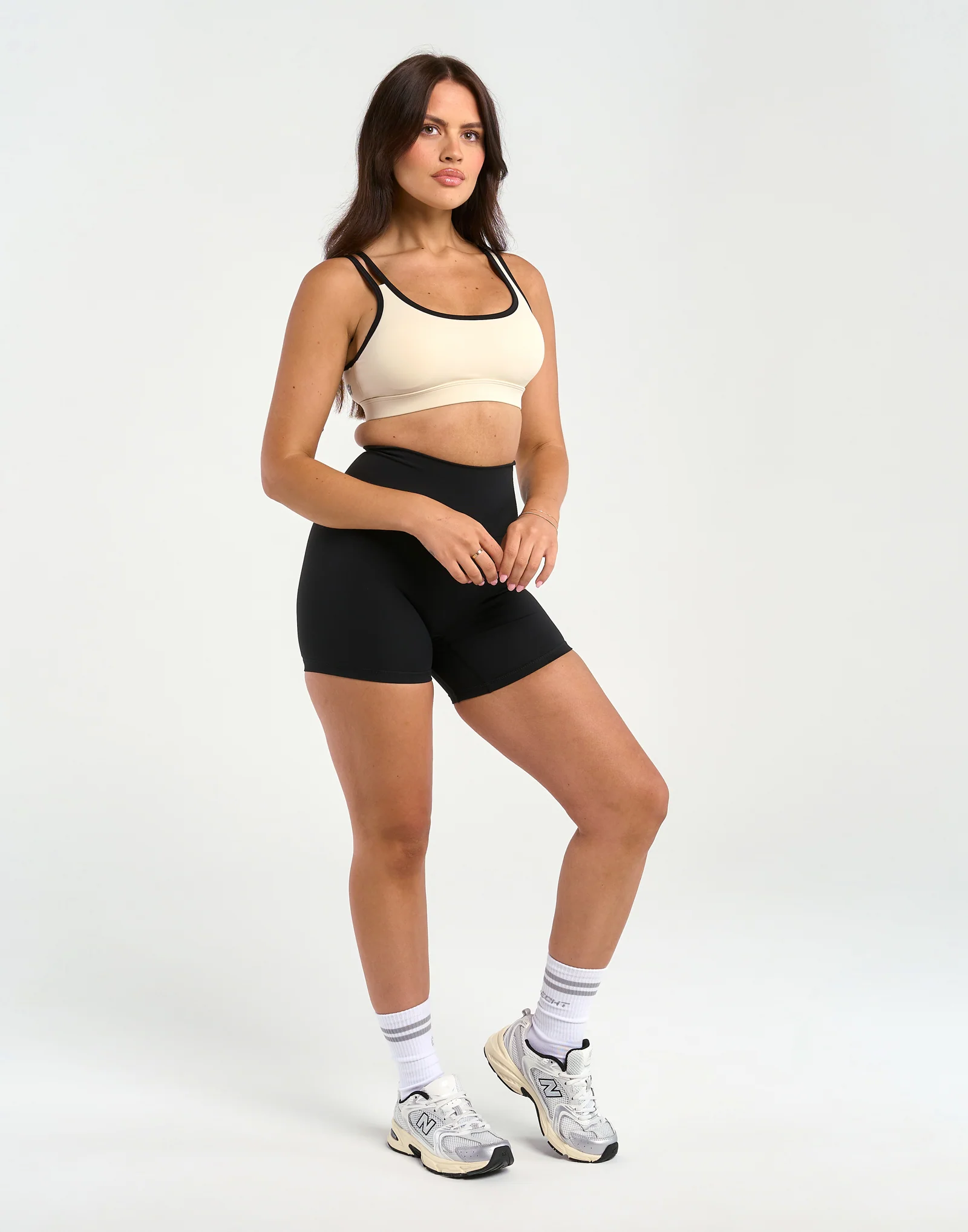 Asymmetric Sports Bra - Taupe - Image 5