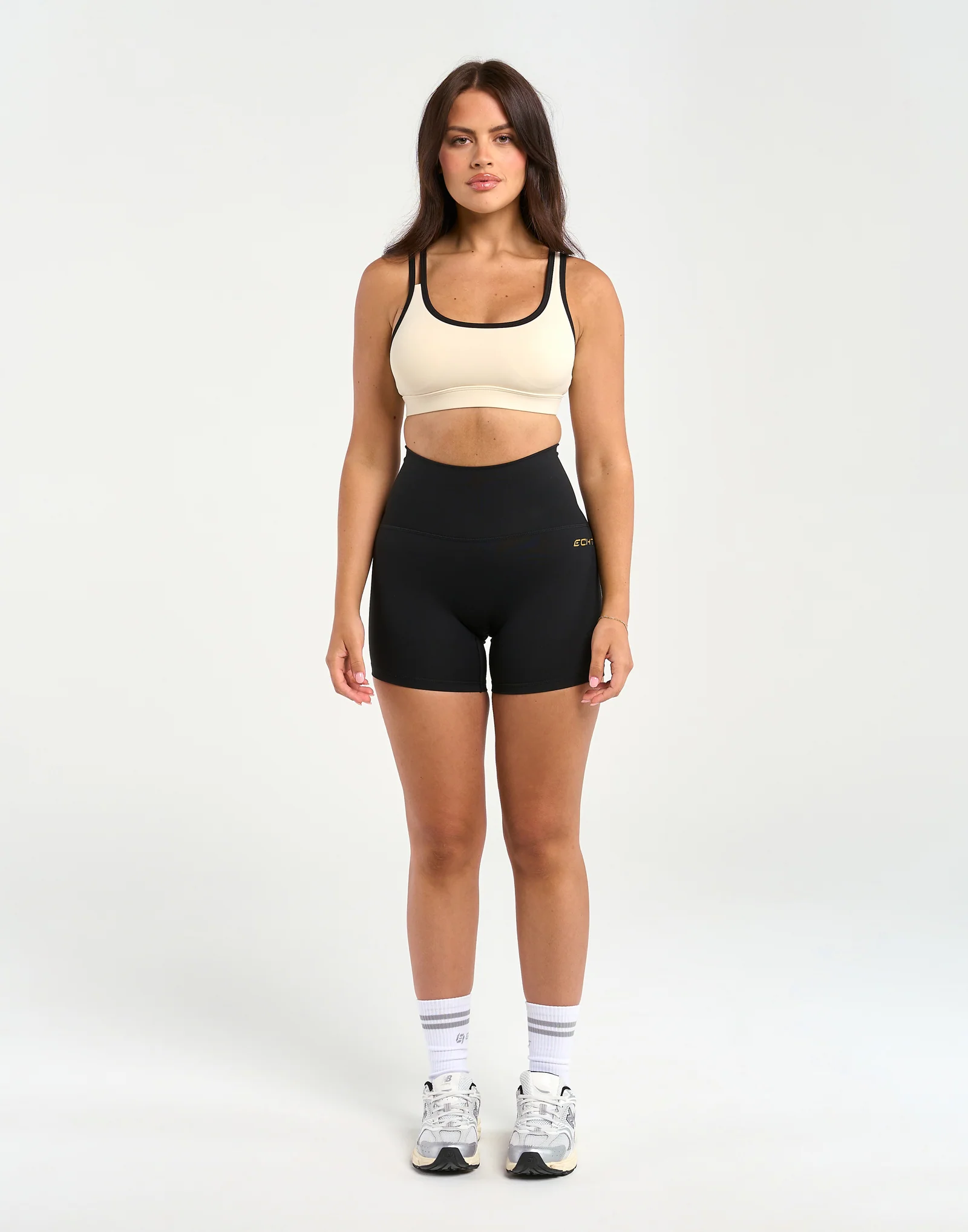 Asymmetric Sports Bra - Taupe - Image 7
