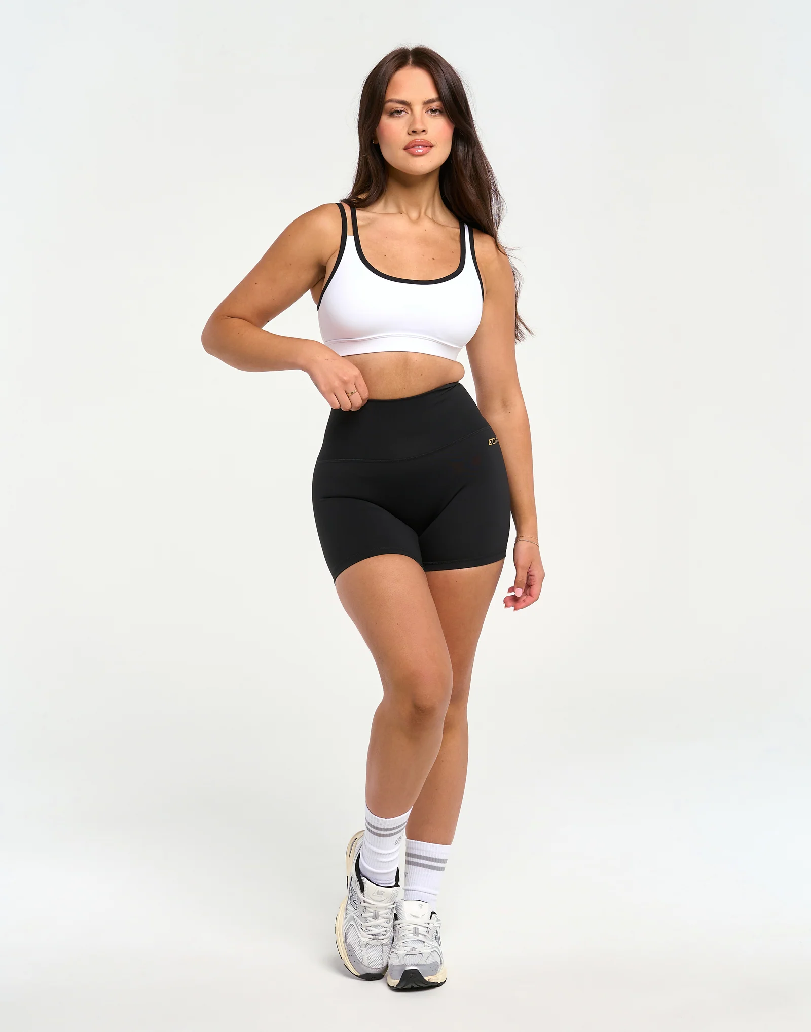 Asymmetric Sports Bra - White - Image 8