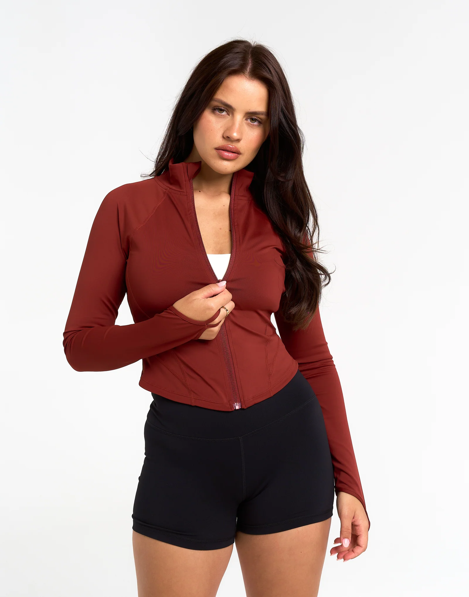 Athlete Crop Jacket - Brown - Image 5